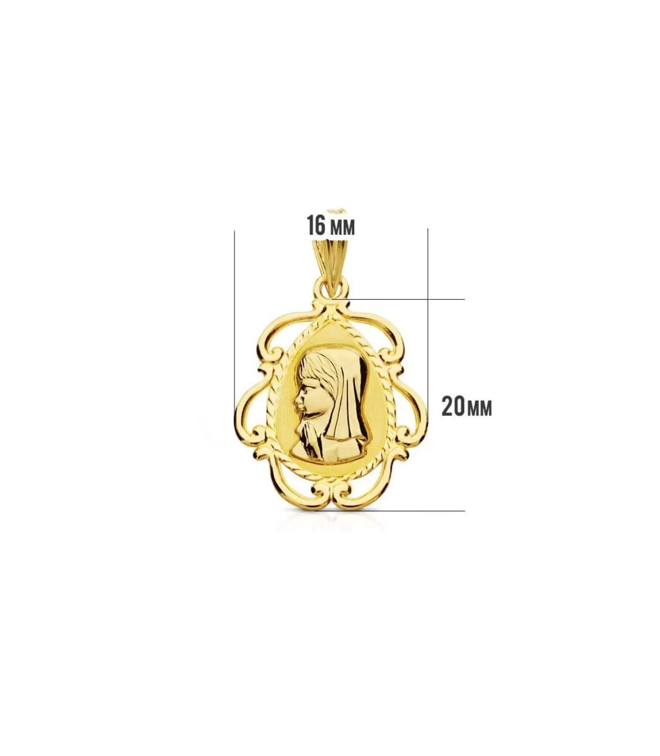 Medalla Virgen Niña Tallada 18 Ktes<Alda Joyeros Best Sale
