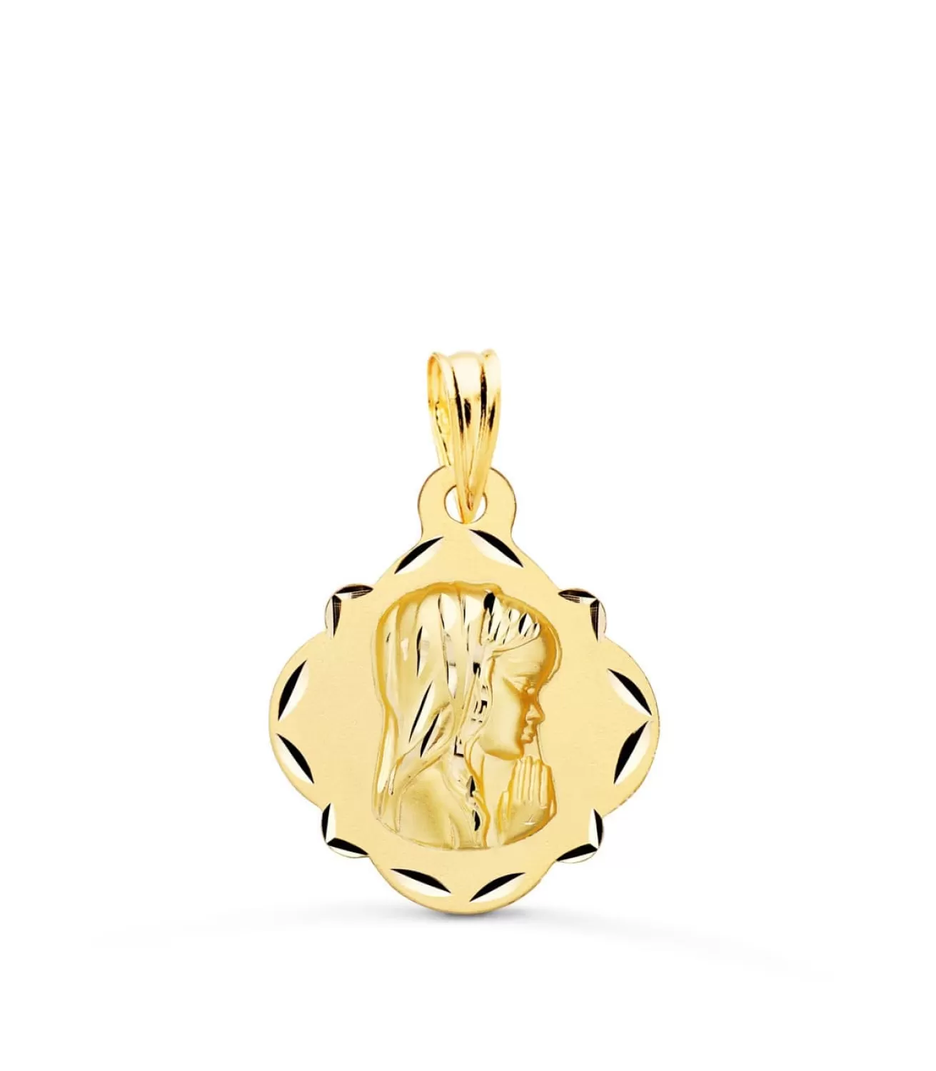 Medalla Virgen Niña Tallada 9 Ktes<Alda Joyeros Fashion