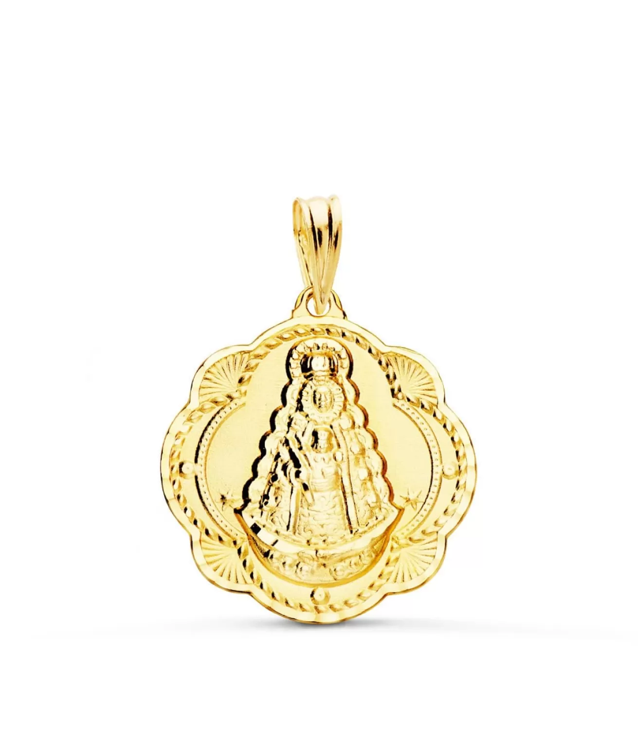 Medalla Virgen Rocio Oro 18K 25Mm Pandereta<Alda Joyeros Discount