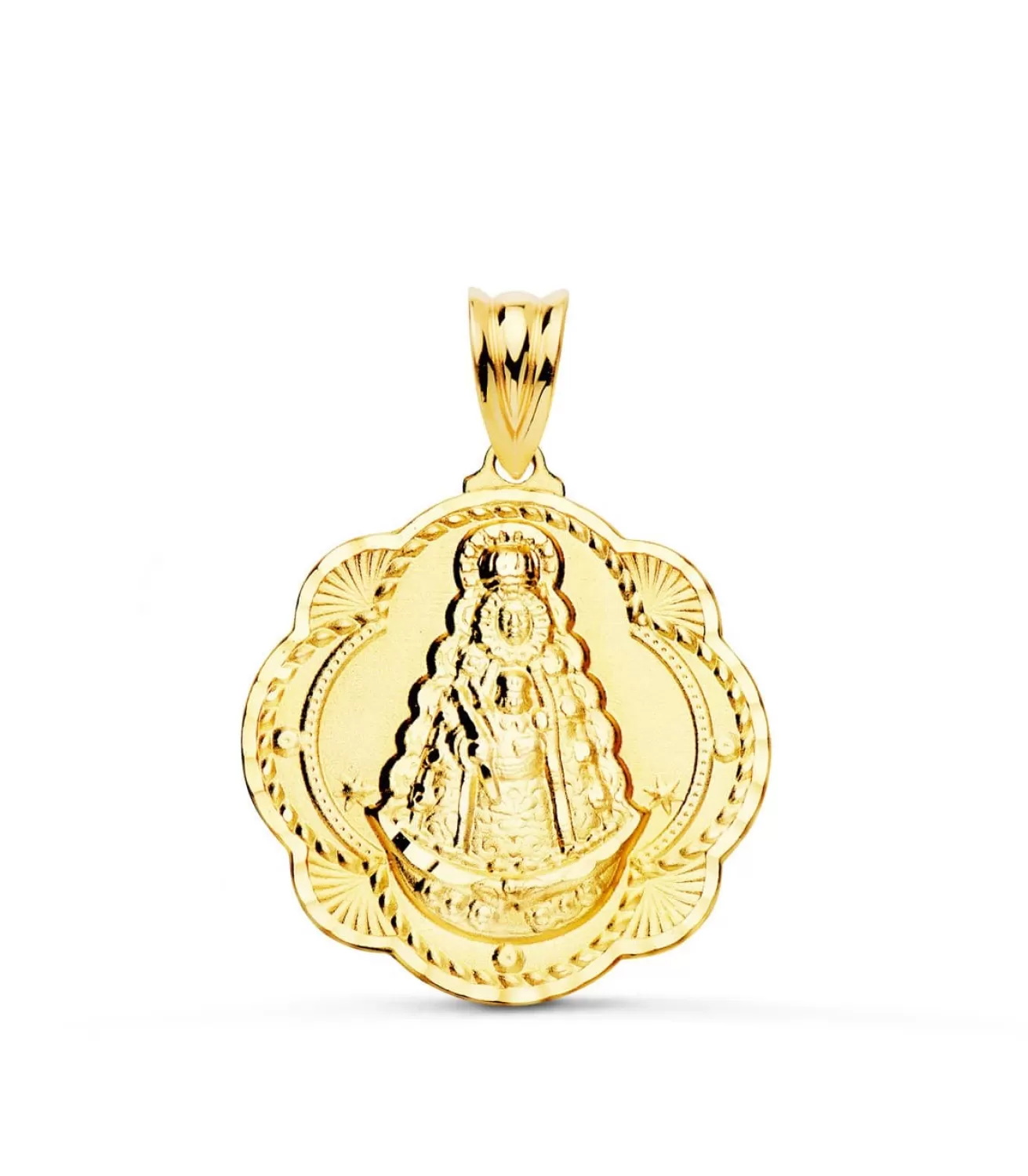 Medalla Virgen Rocio Oro 18K 26Mm Pandereta<Alda Joyeros Flash Sale