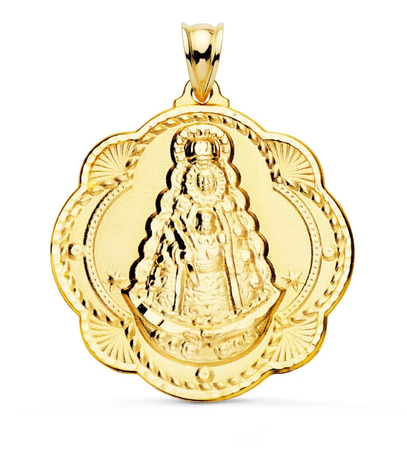 Medalla Virgen Rocio Oro 18K 40Mm Pandereta<Alda Joyeros Outlet