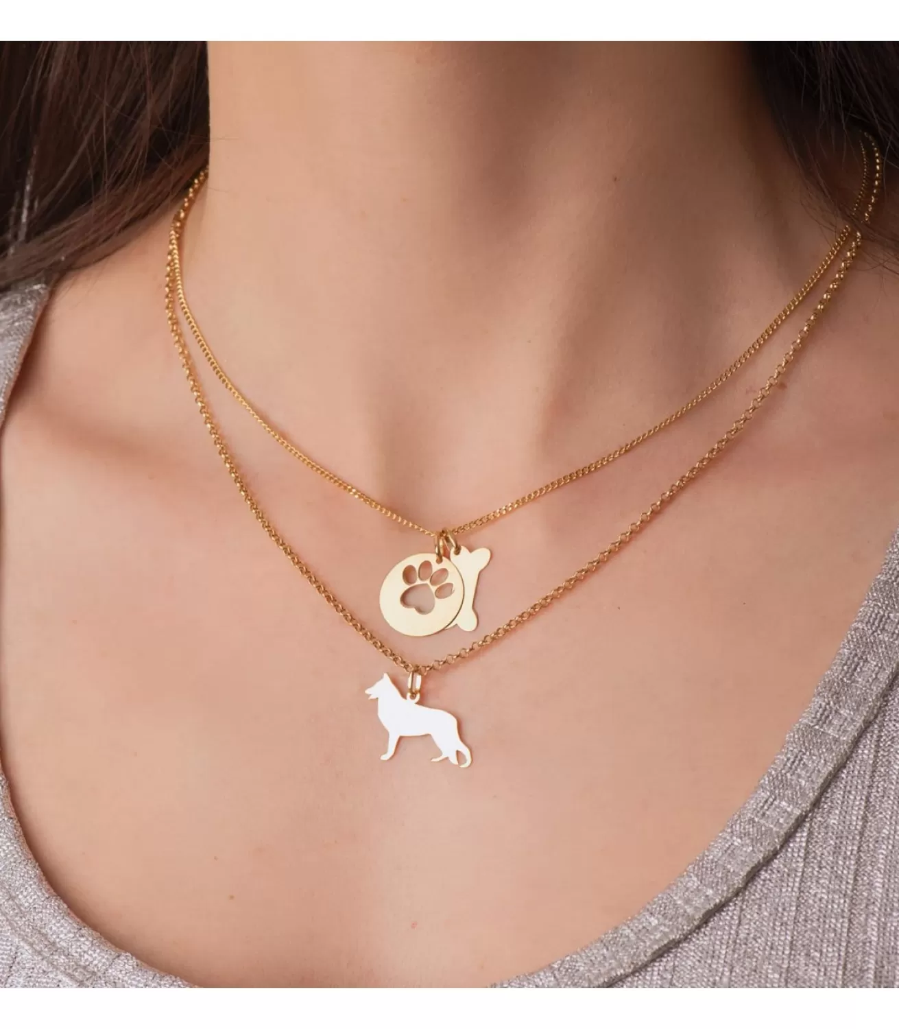 Pastor Aleman Colgante Personalizado Perro Oro 18K<Alda Joyeros Store