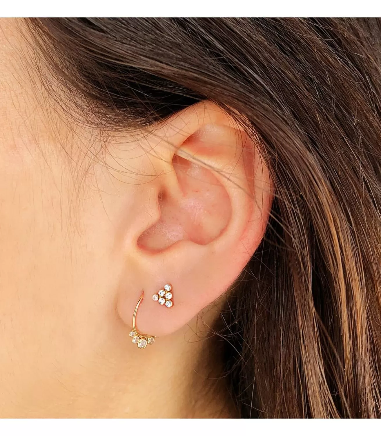 Pendiente Piercing Oro Amarillo 18K Triangulo<Alda Joyeros Outlet