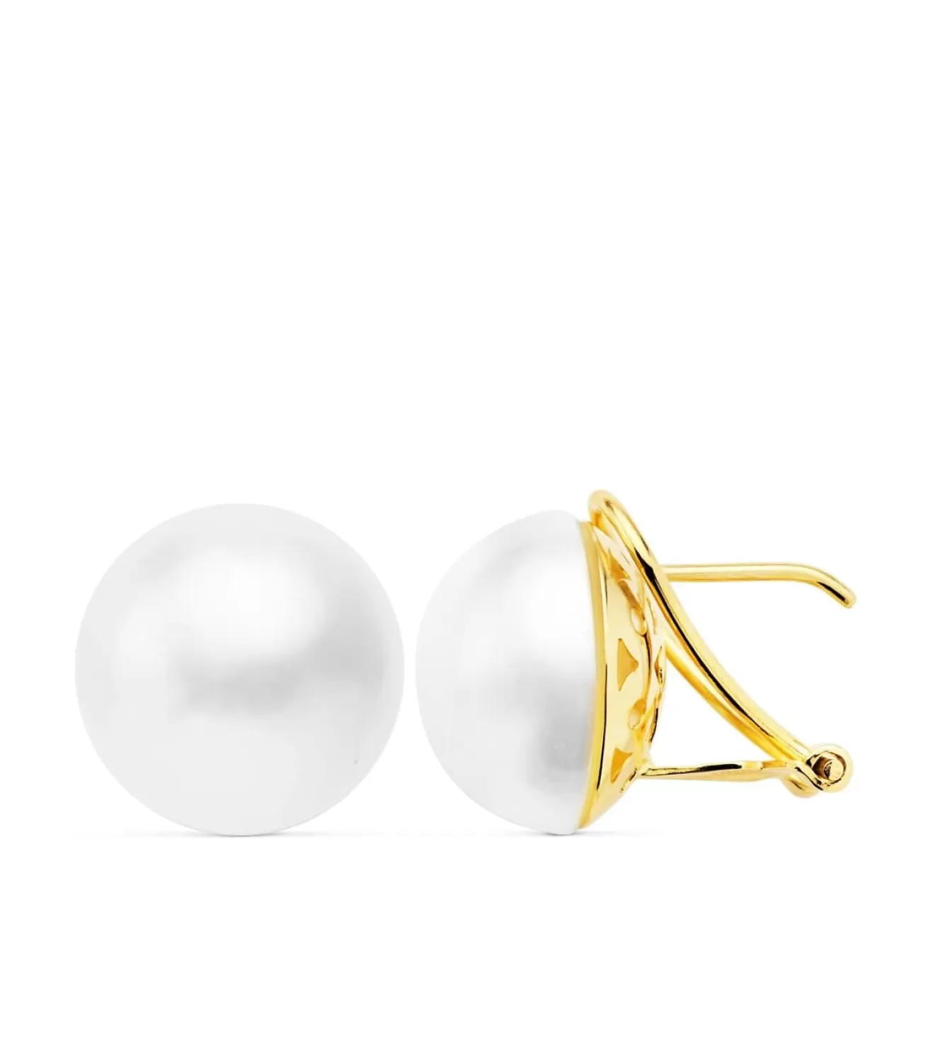 Pendientes Ah Young Perla Japonesa Mabe Oro Amarillo 18 K 13 Mm<Alda Joyeros Clearance