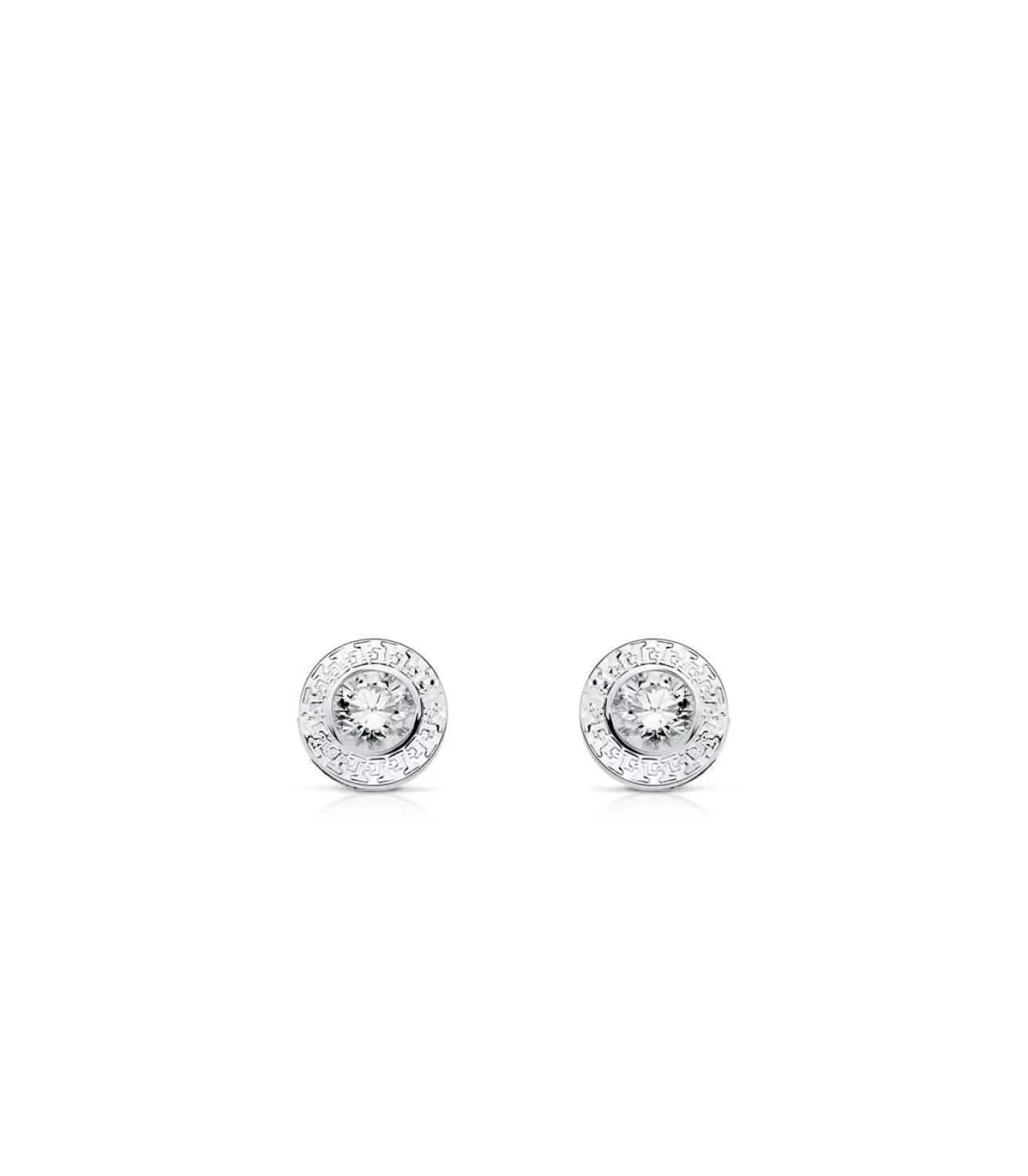 Pendientes Anna Chaton Greca Oro Blanco 18 K<Alda Joyeros Clearance