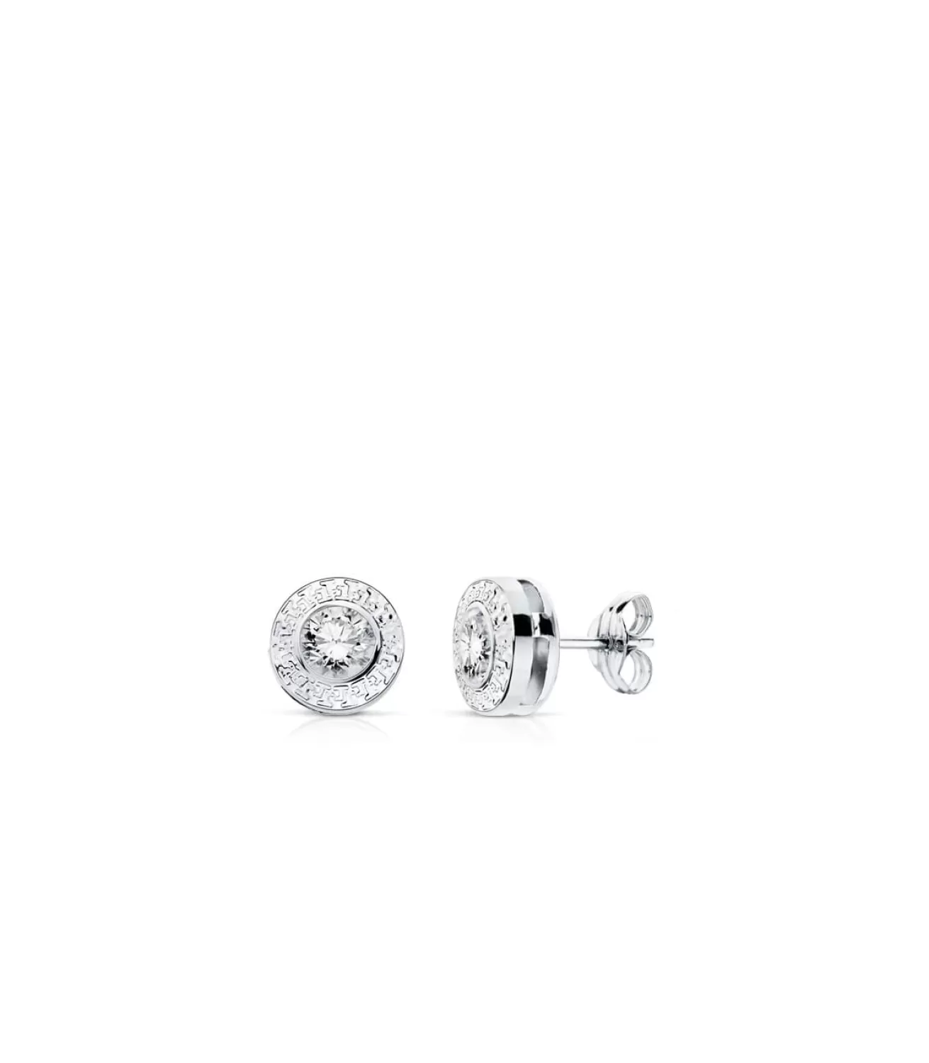 Pendientes Anna Chaton Greca Oro Blanco 18 K<Alda Joyeros Clearance