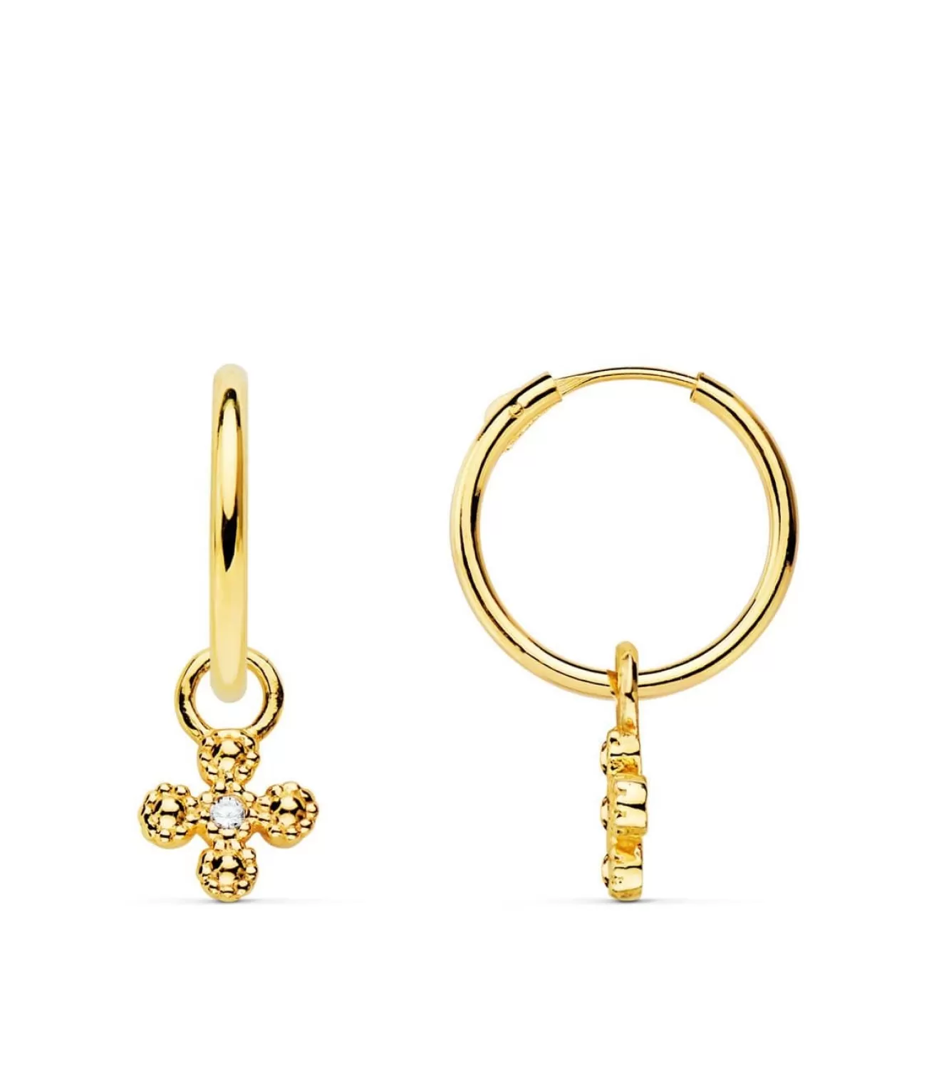 Pendientes Aro Croix Oro Amarillo 18K<Alda Joyeros Shop