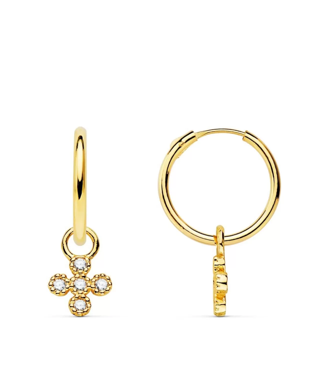 Pendientes Aro Croix Zircon Oro Amarillo 18K<Alda Joyeros Shop