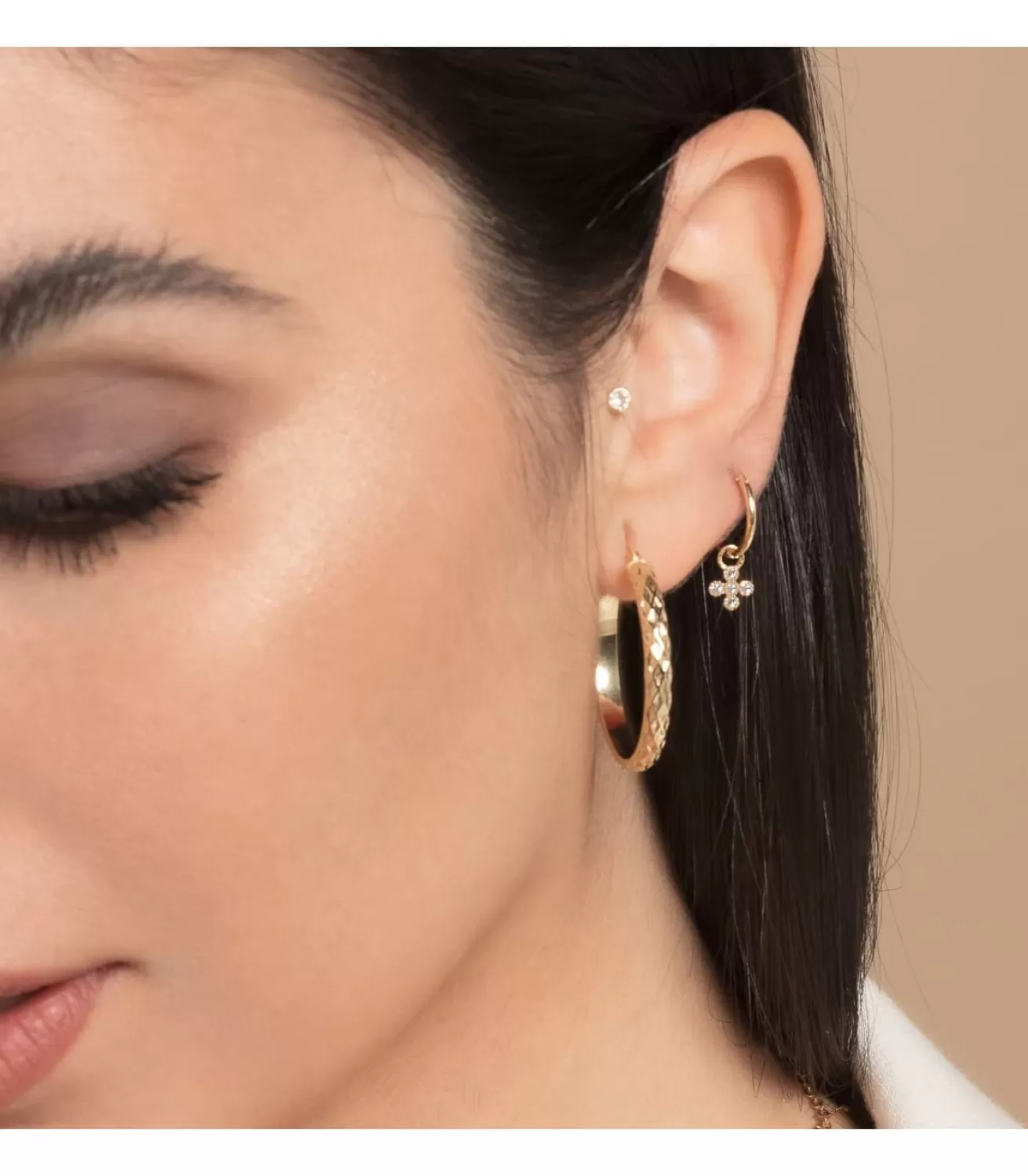Pendientes Aro Croix Zircon Oro Amarillo 18K<Alda Joyeros Shop