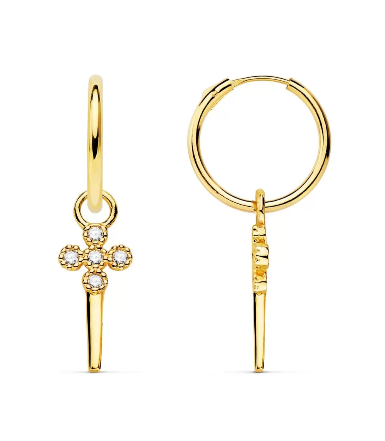 Pendientes Aro Punal Oro Amarillo 18K<Alda Joyeros Hot