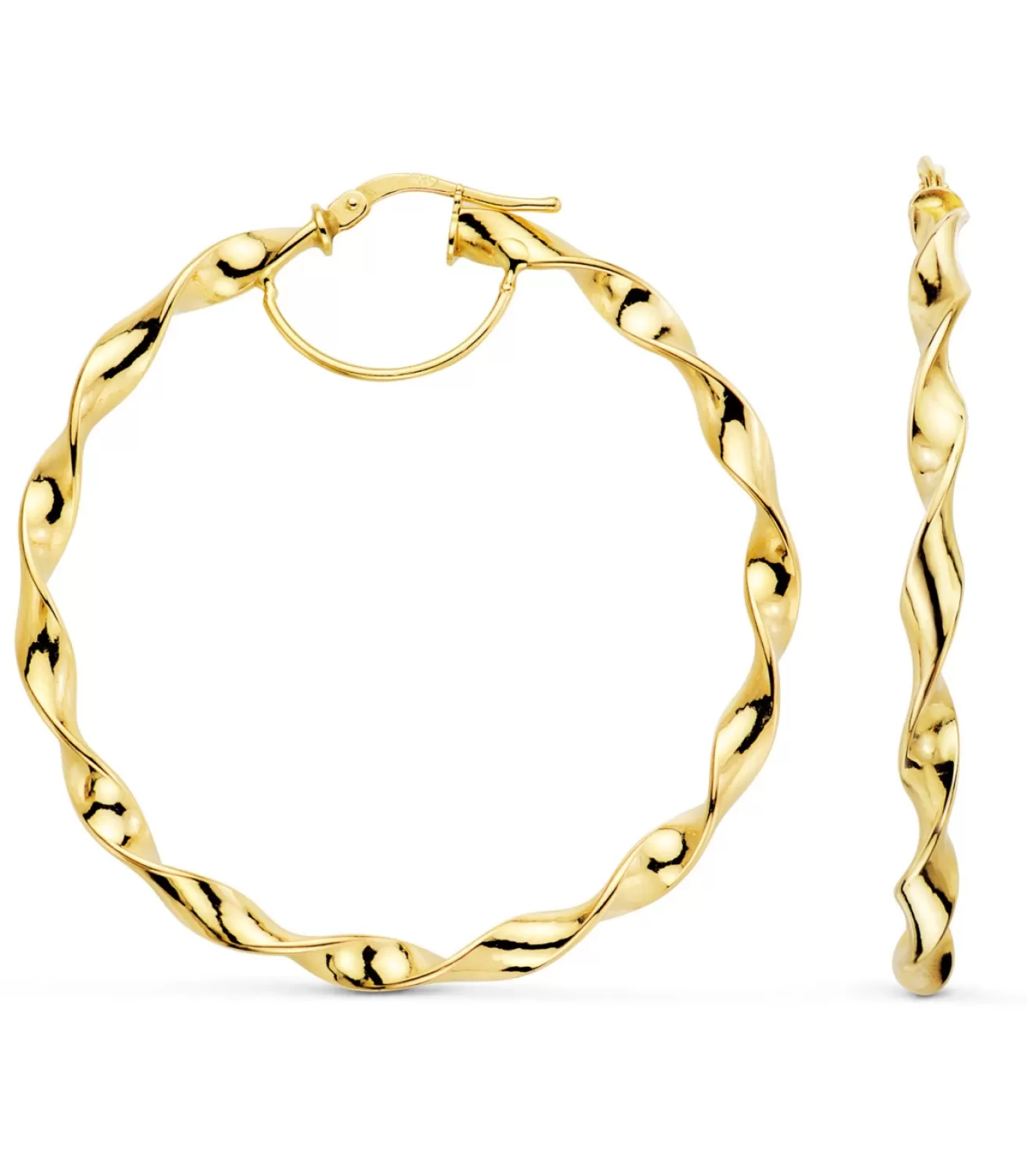 Pendientes Aro Retorcidos Oro 18K 46Mm<Alda Joyeros Outlet