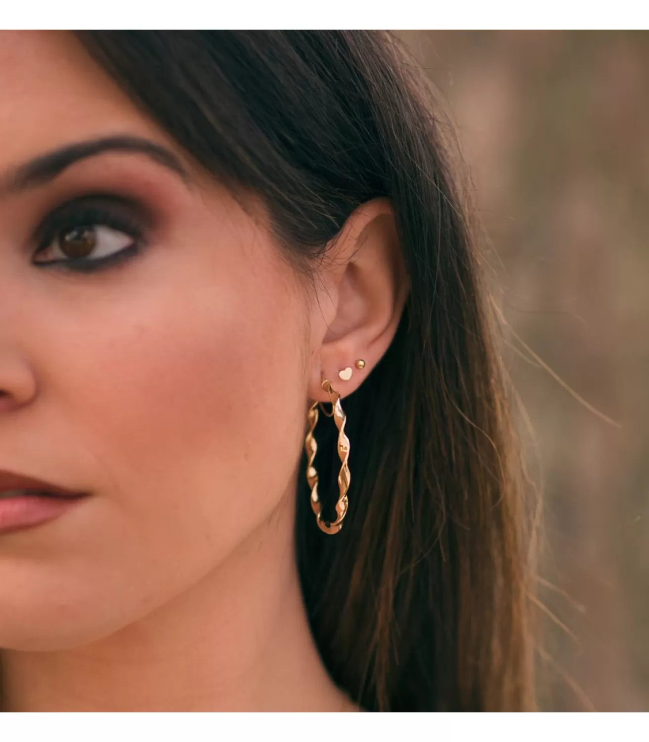 Pendientes Aro Retorcidos Oro 18K 46Mm<Alda Joyeros Outlet