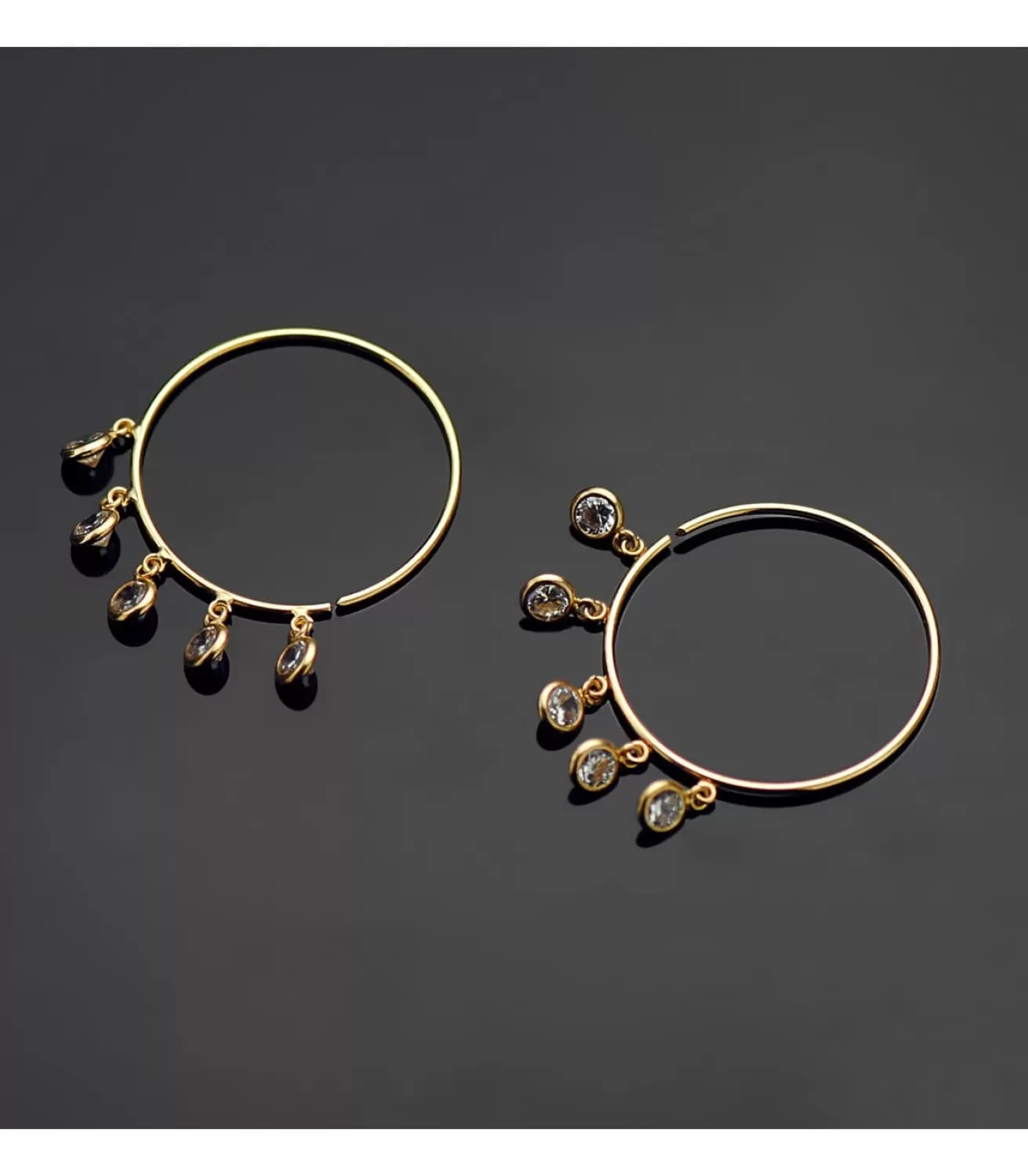 Pendientes Aro Zircon Oro Amarillo 18K 20 Mm<Alda Joyeros Discount