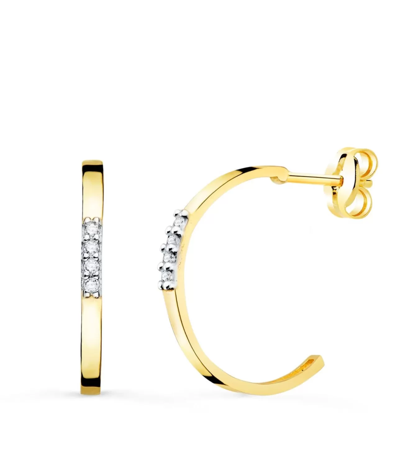 Pendientes Aros Abiertos Oro Bicolor 18K<Alda Joyeros Sale