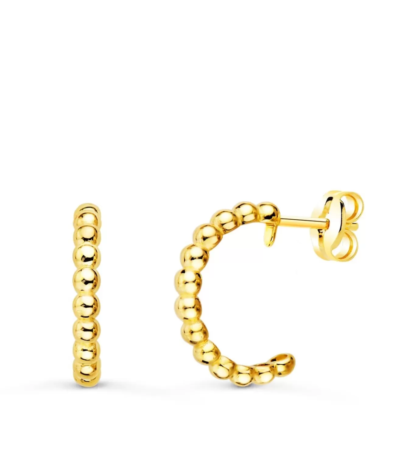 Pendientes Aros Bolitas Oro Amarillo 18K<Alda Joyeros Outlet