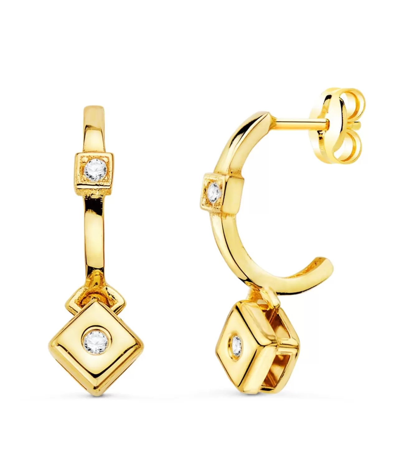 Pendientes Aros Diamantes 0.056 Qtes. Oa 18K<Alda Joyeros Clearance