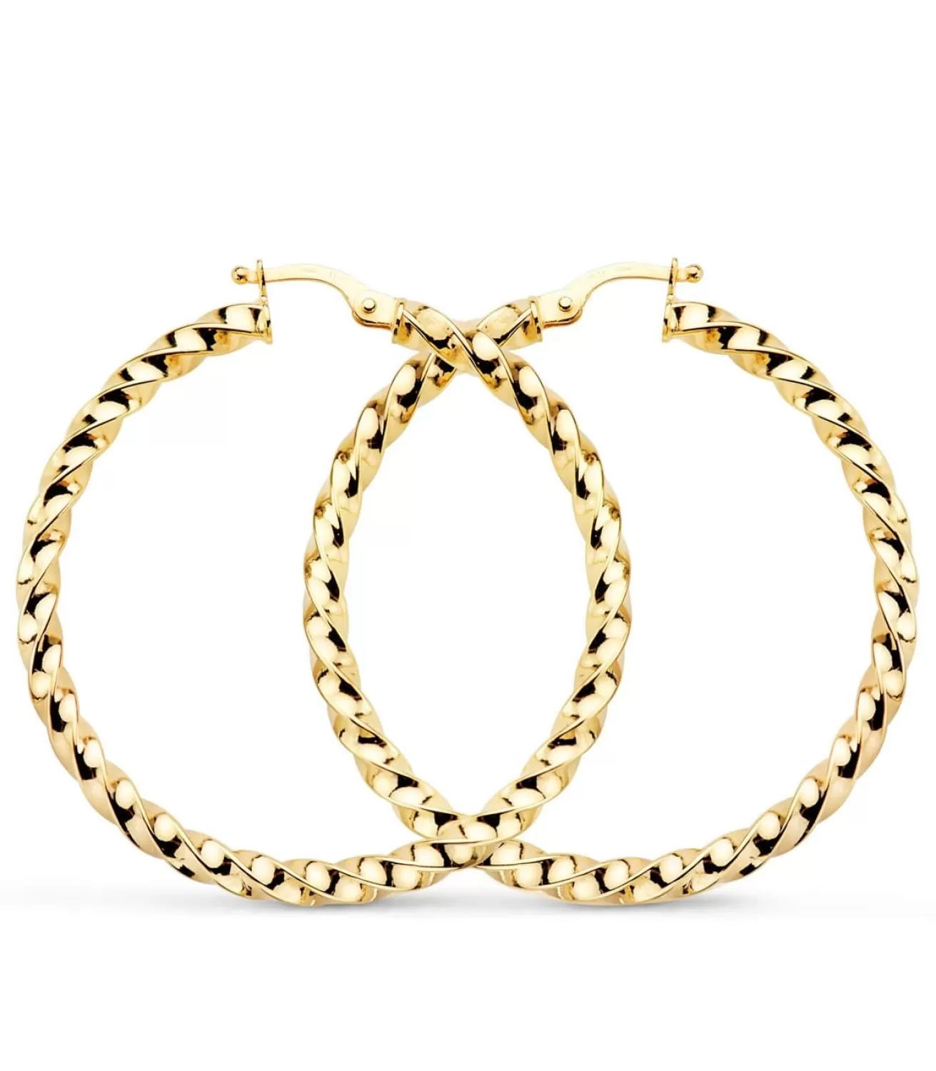 Pendientes Aros Gallonados Oro 9K 36 Mm<Alda Joyeros Hot