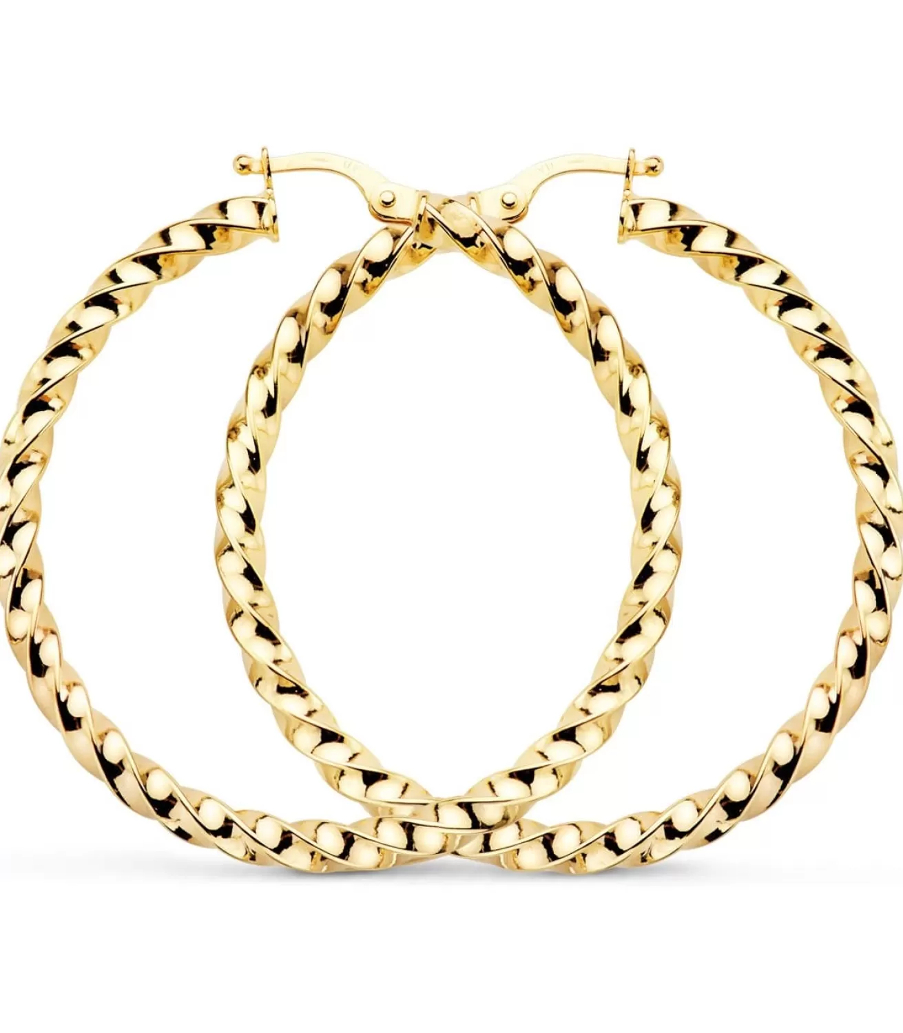 Pendientes Aros Gallonados Oro 9K 41 Mm<Alda Joyeros Outlet