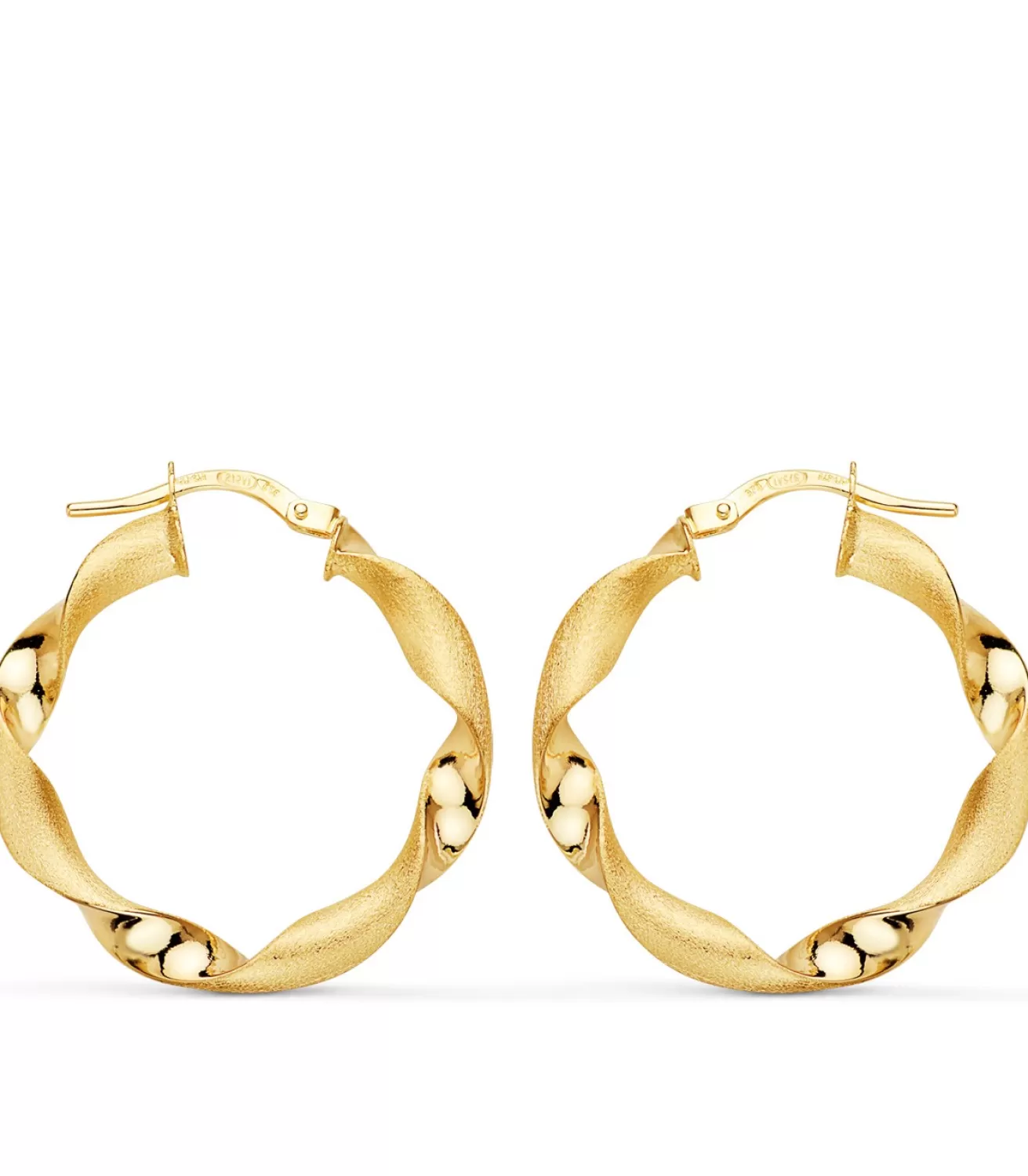 Pendientes Aros Oro 9K 26X3Mm Gallonados<Alda Joyeros Online