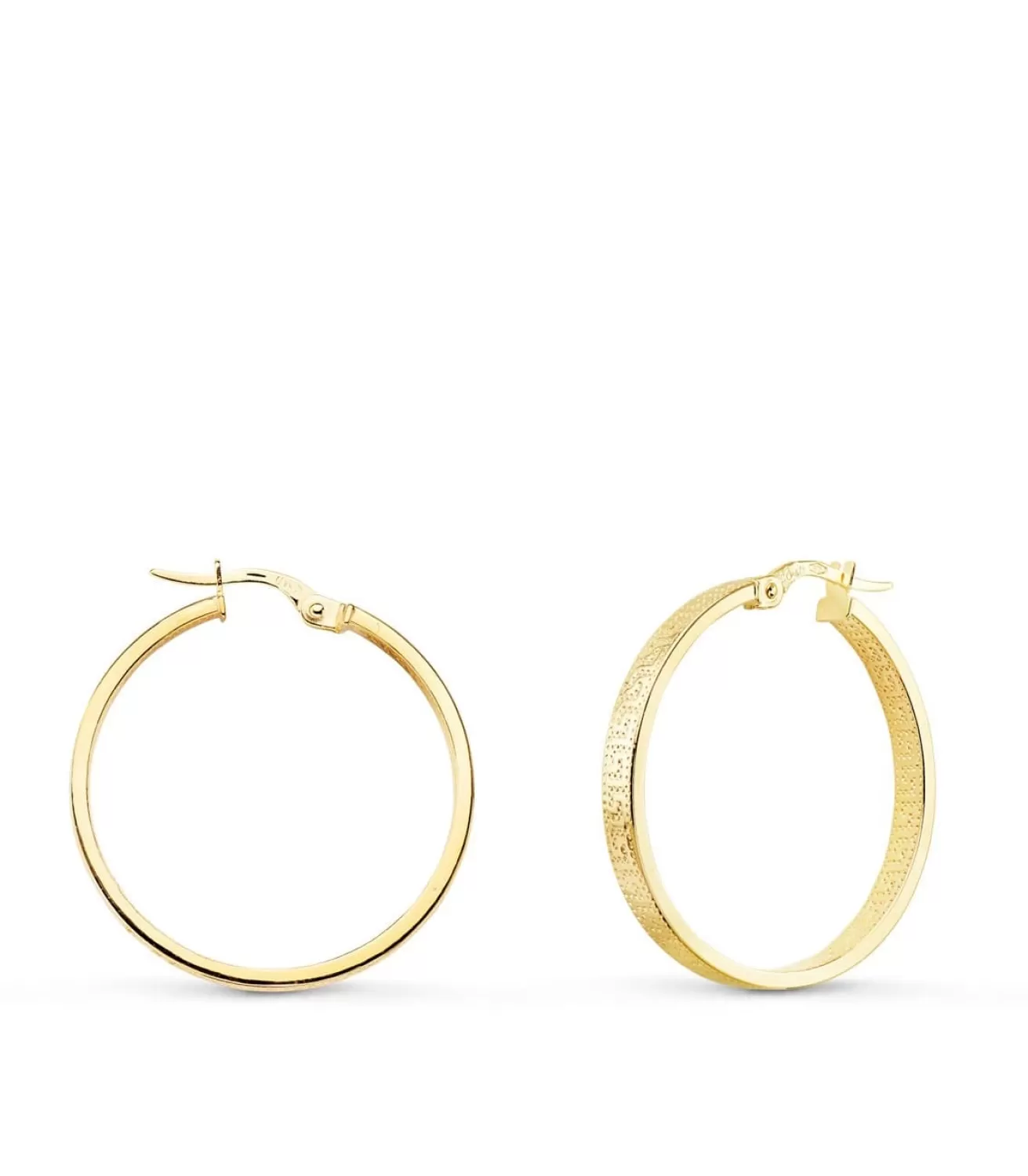 Pendientes Aros Oro 9K 28 Mm Greca<Alda Joyeros Best Sale