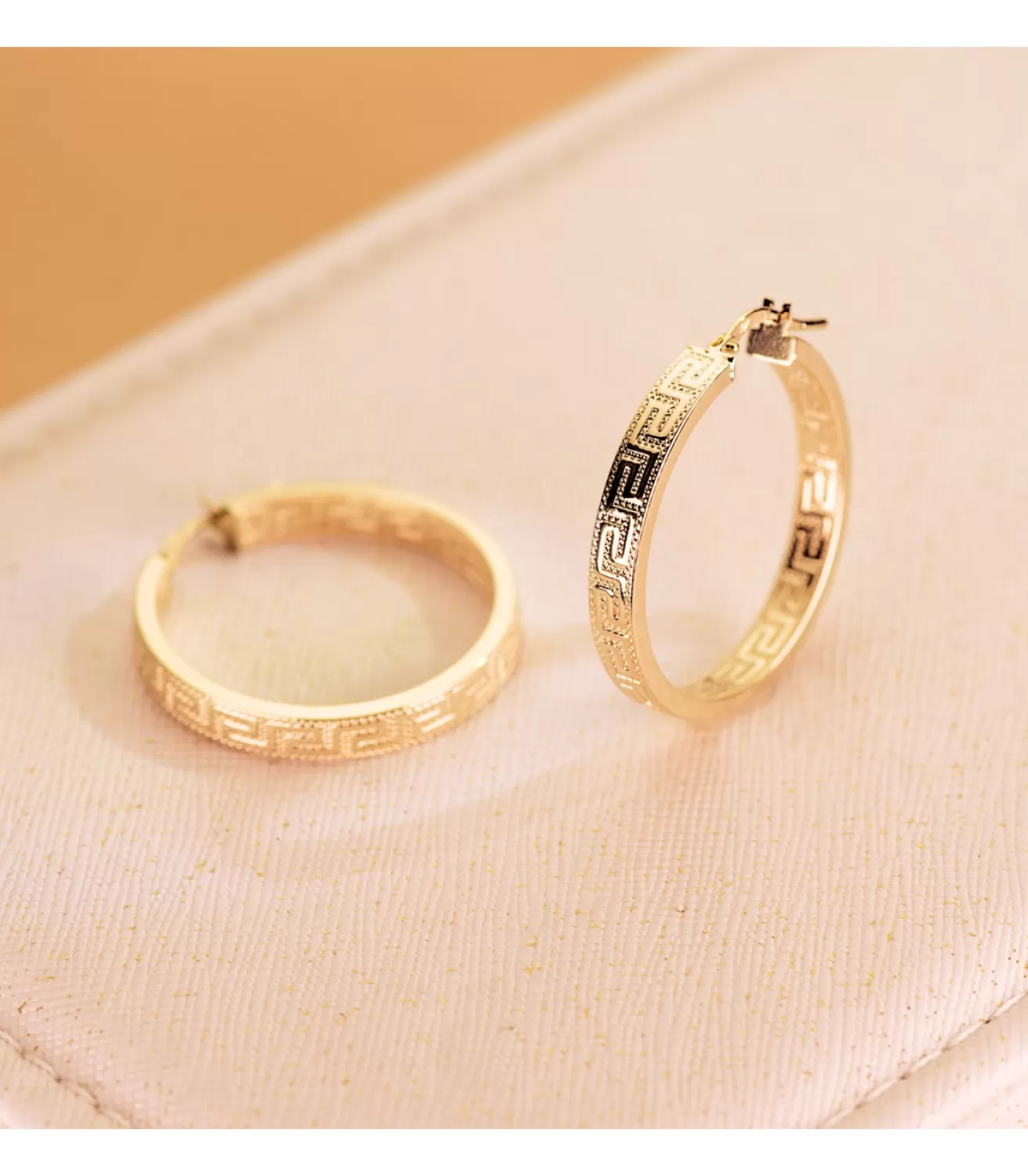 Pendientes Aros Oro 9K 28 Mm Greca<Alda Joyeros Best Sale