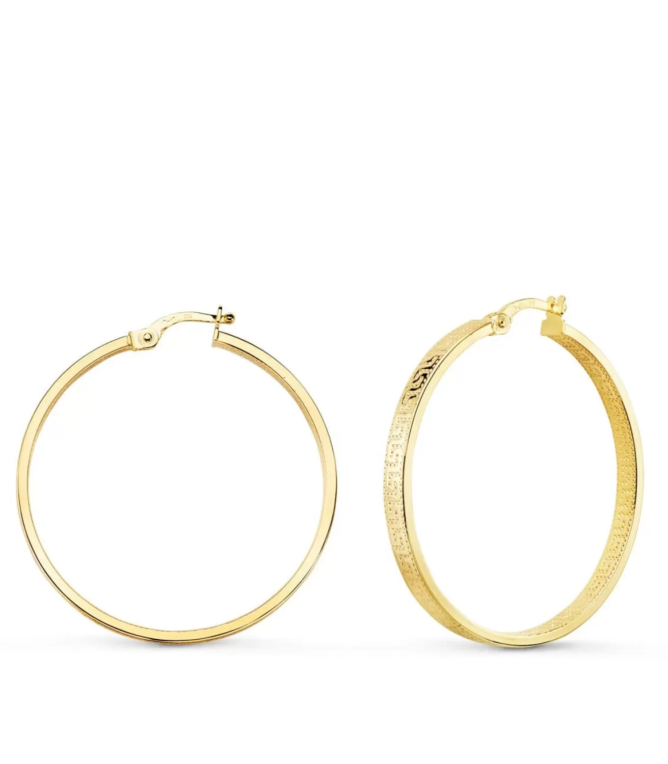 Pendientes Aros Oro 9K 34 Mm Greca<Alda Joyeros Best