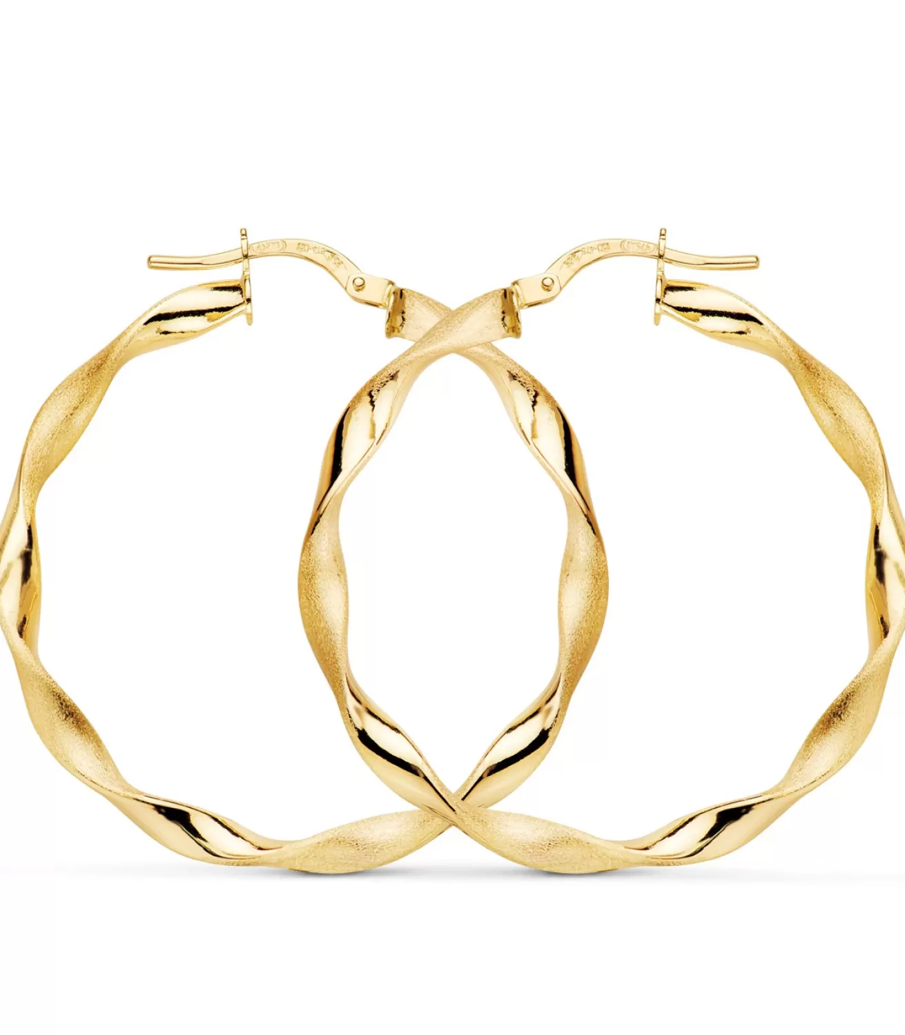 Pendientes Aros Oro 9K 35 Mm Gallonados<Alda Joyeros Discount
