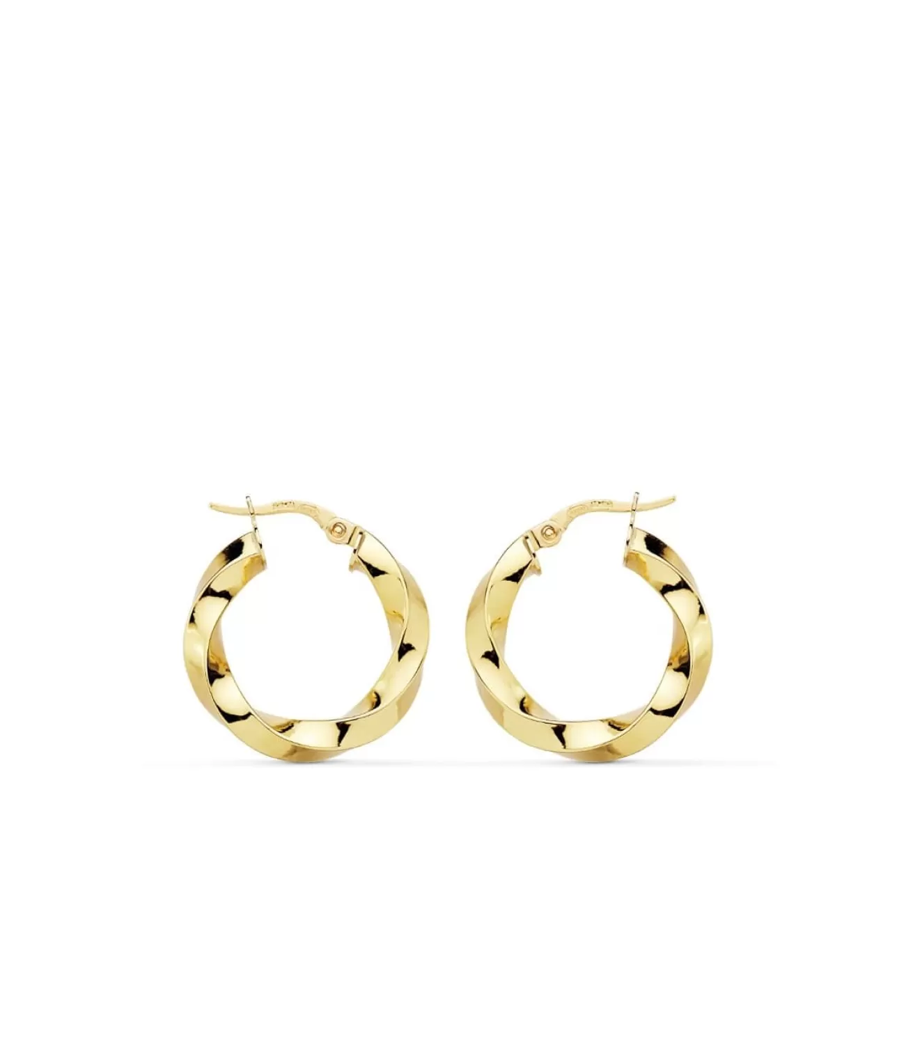 Pendientes Aros Twisted Oro Amarillo 18 Kilates 22 Mm<Alda Joyeros Best Sale