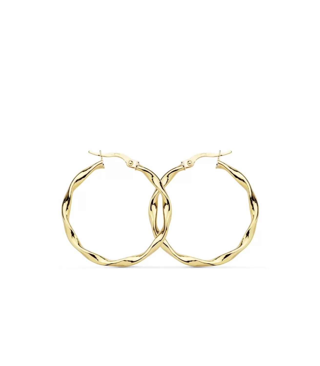 Pendientes Aros Twisted Oro Amarillo 18 Kilates 30 Mm<Alda Joyeros Cheap