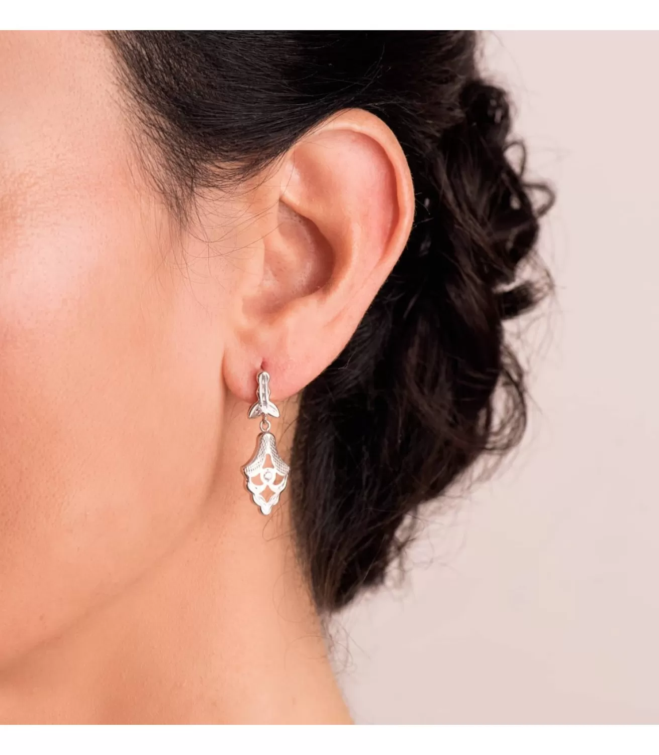 Pendientes Arrayan Oro Blanco 18K Lapidados<Alda Joyeros Shop