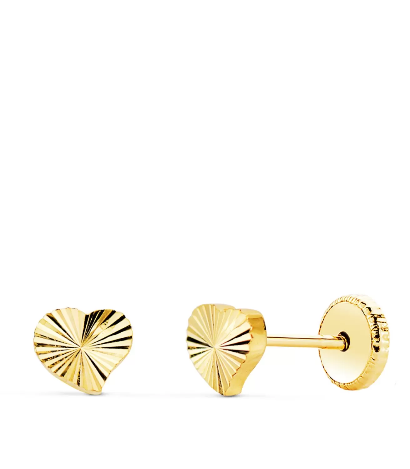 Pendientes Bebé Oro 18K Corazon Tallados 5Mm<Alda Joyeros Discount