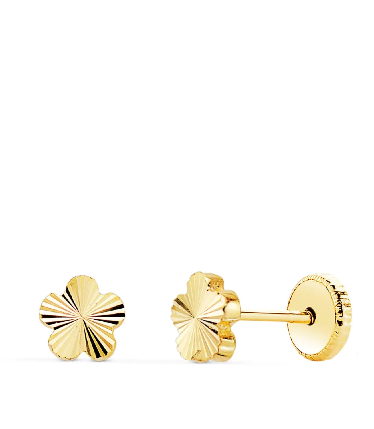 Pendientes Bebé Oro 18K Flor Tallados 5Mm<Alda Joyeros Discount