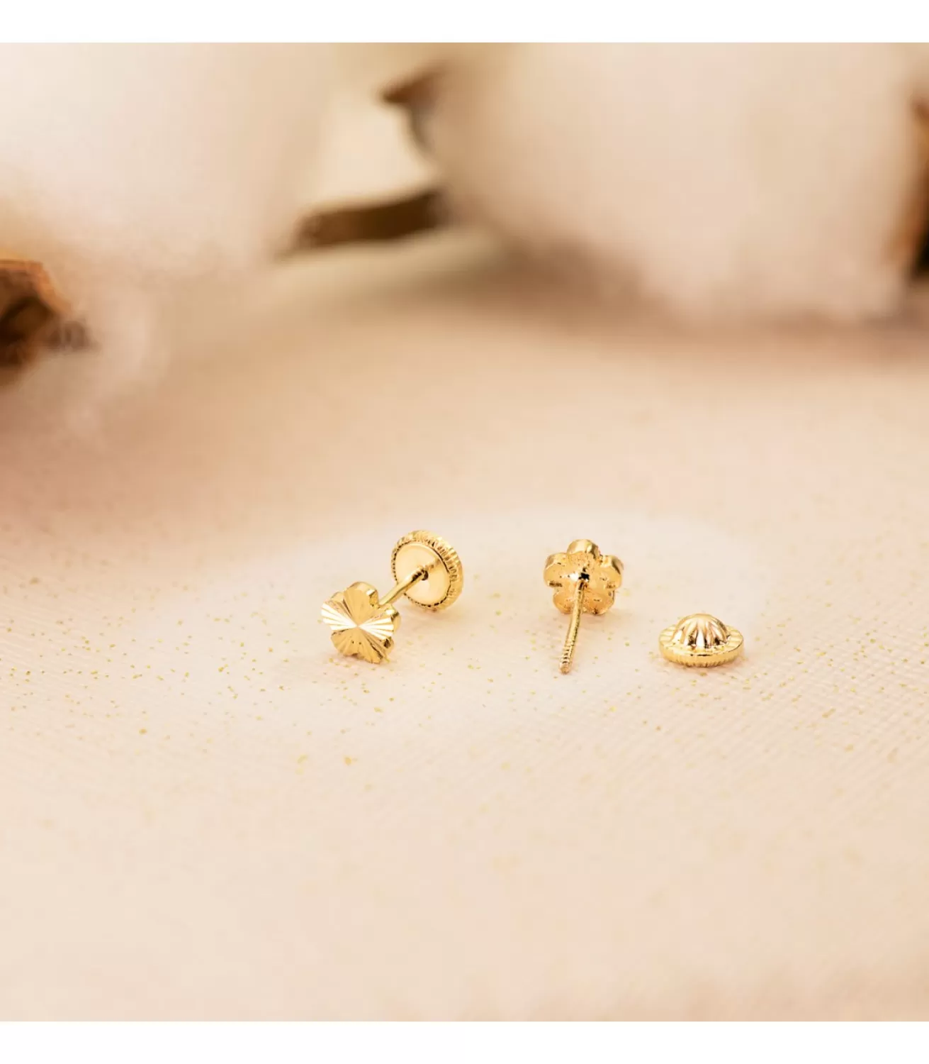 Pendientes Bebé Oro 18K Flor Tallados 5Mm<Alda Joyeros Discount