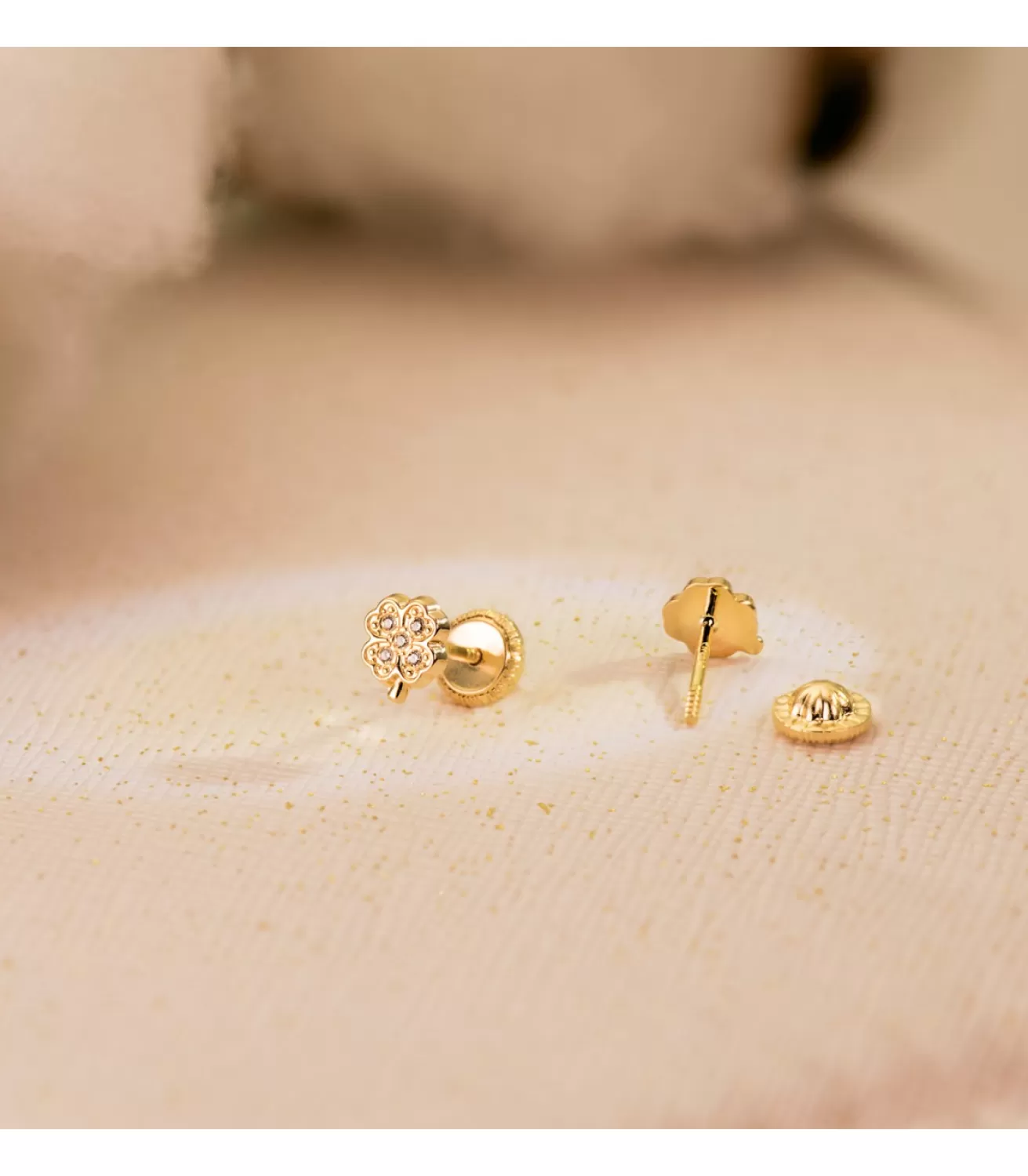 Pendientes Bebé Oro 18K Trebol 5.5Mm<Alda Joyeros Cheap