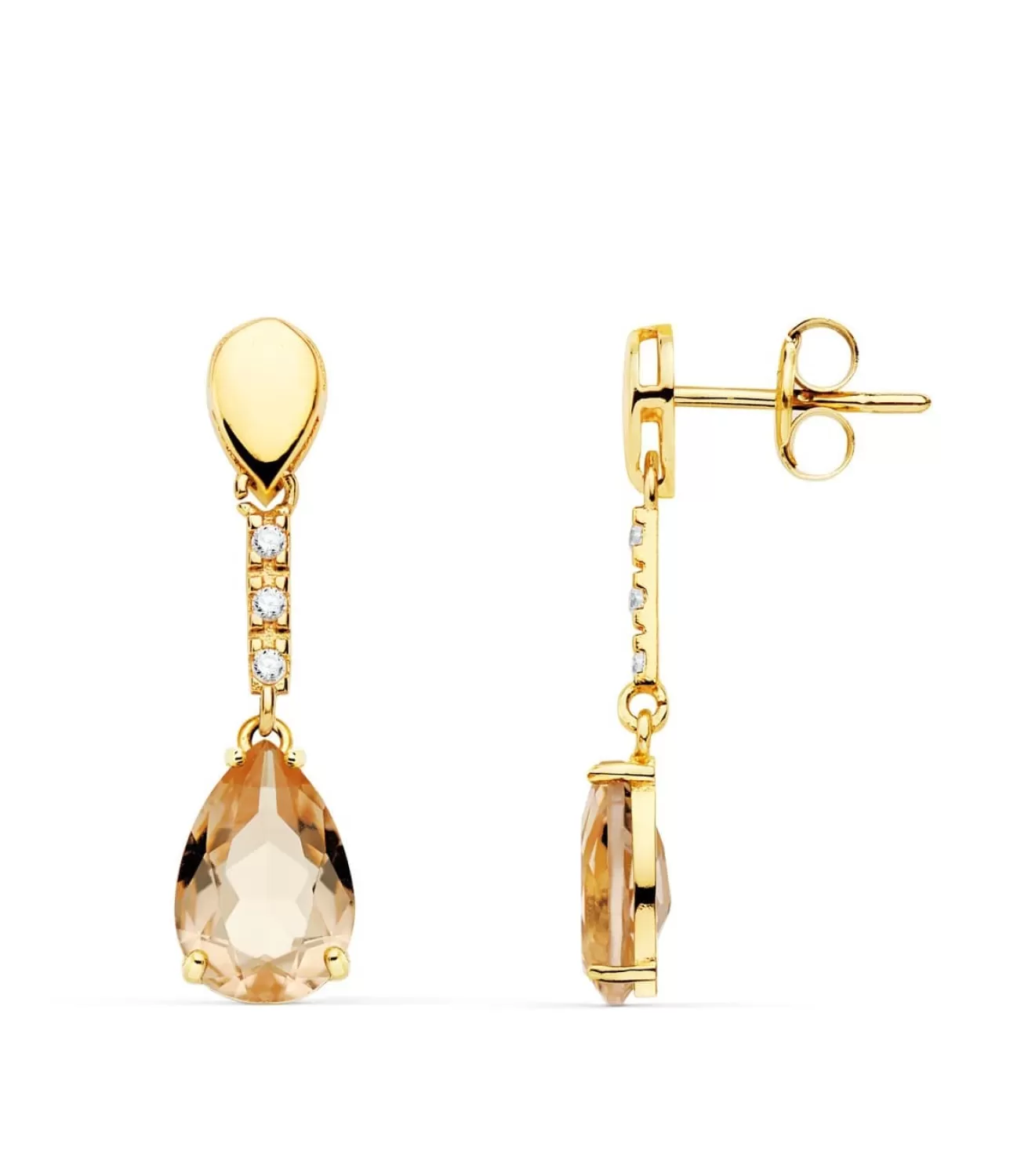 Pendientes Broadway Oro Amarillo 18K Kunzita<Alda Joyeros Sale