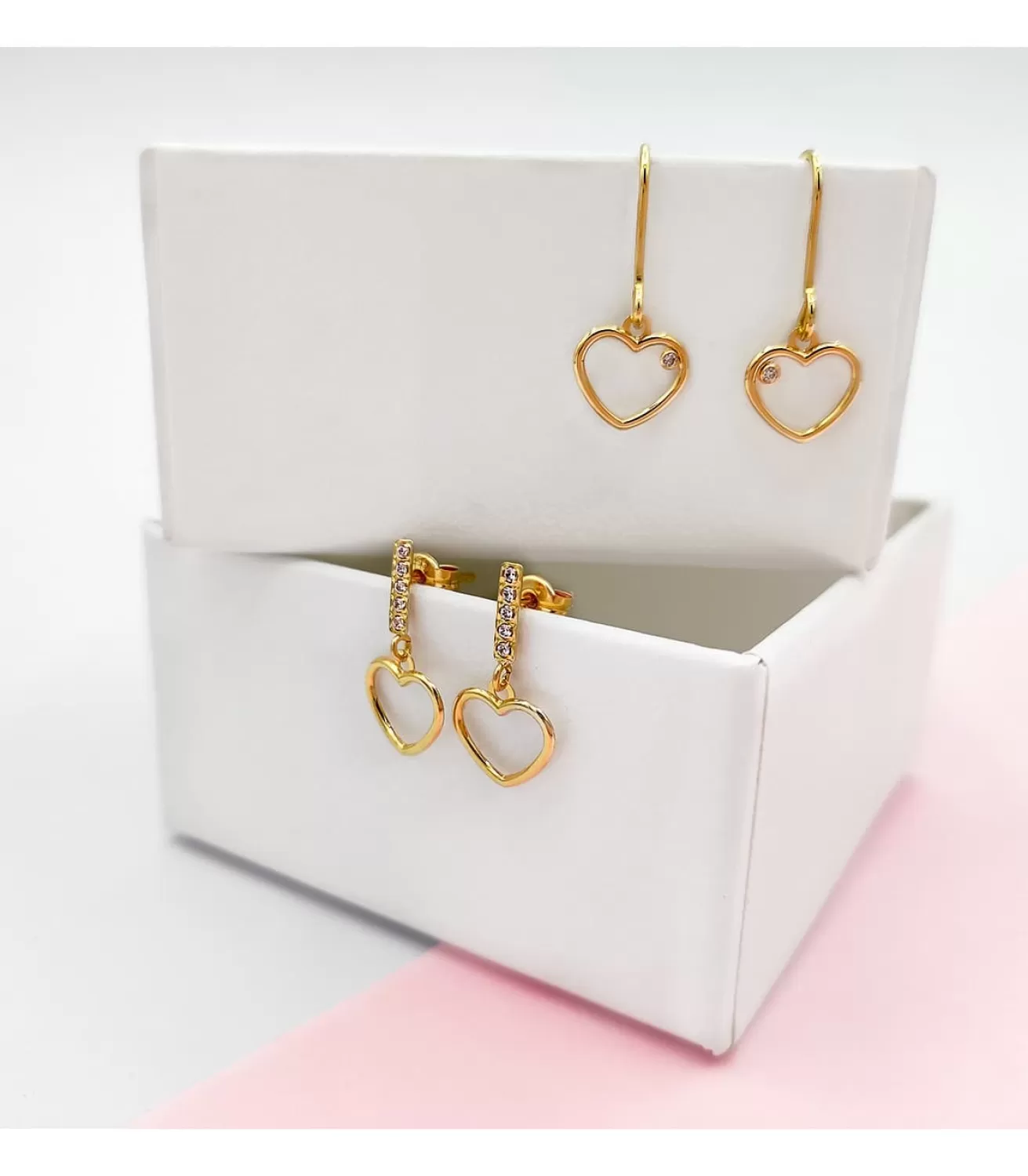 Pendientes Colgantes Slim Heart Oro 18K<Alda Joyeros Outlet
