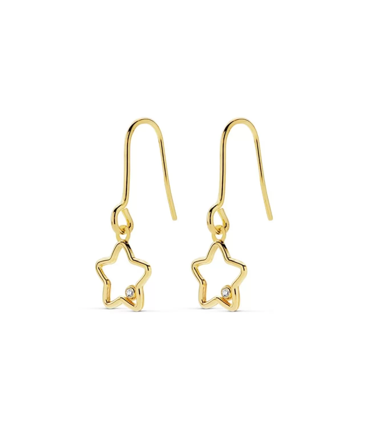 Pendientes Colgantes Slim Star Oro 18K<Alda Joyeros Discount