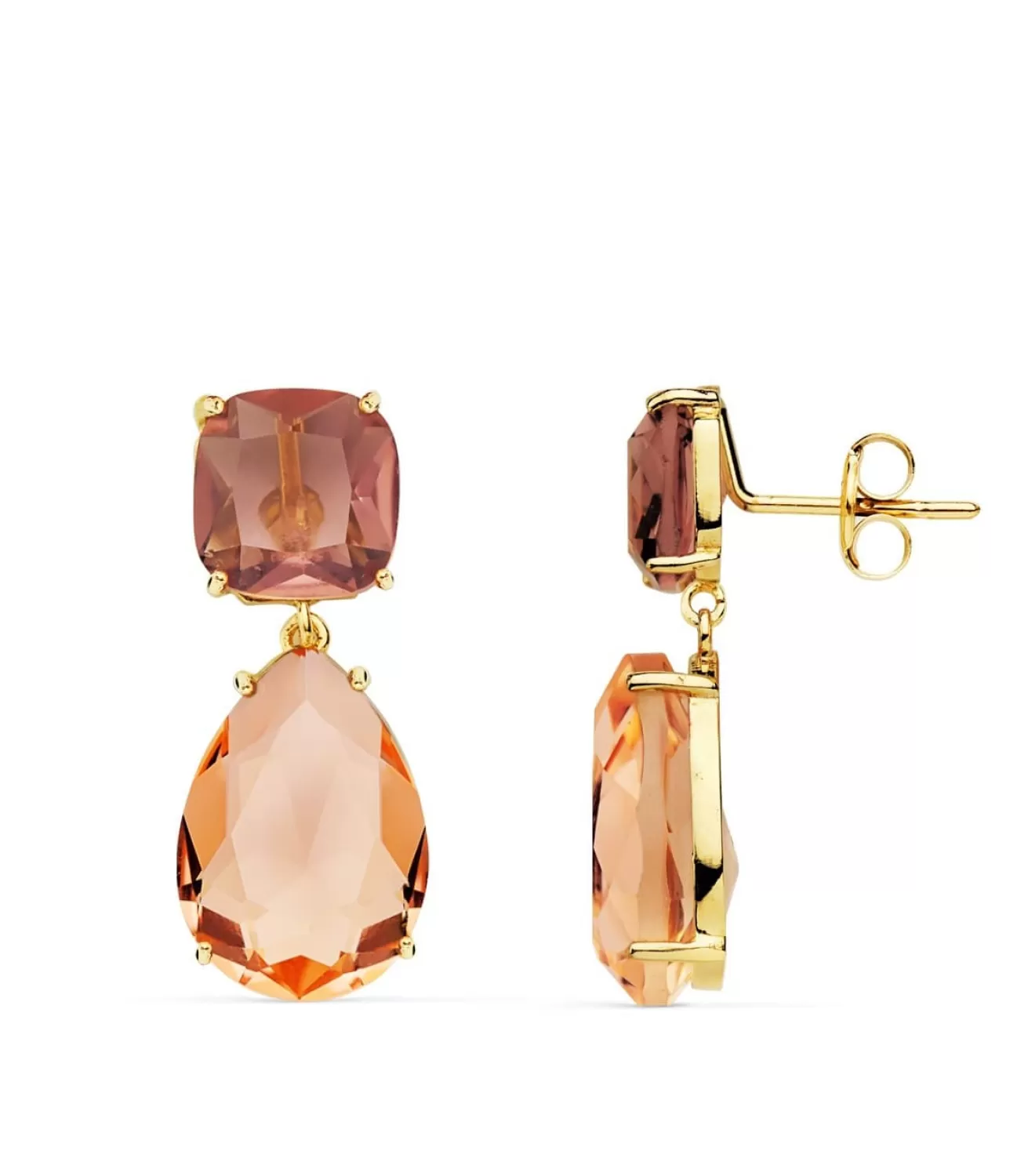 Pendientes Colorado Oro Amarillo 18K Piedras<Alda Joyeros Best