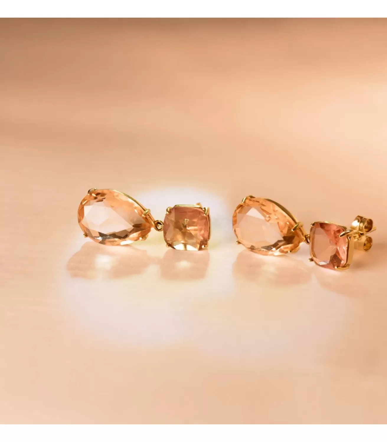 Pendientes Colorado Oro Amarillo 18K Piedras<Alda Joyeros Best