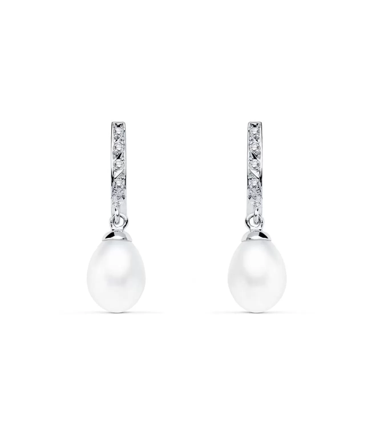 Pendientes Condesa De Mercia Oro Blanco 9K Perla<Alda Joyeros Best