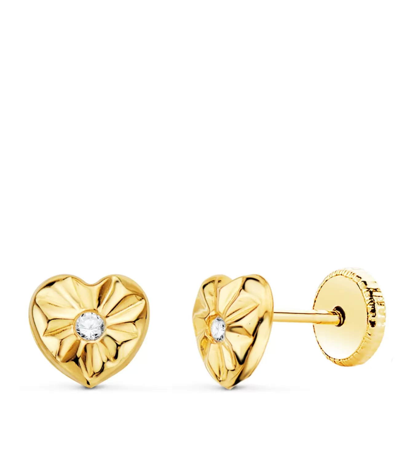 Pendientes Corazon Ondas Oro Amarillo 18K 6Mm<Alda Joyeros Flash Sale