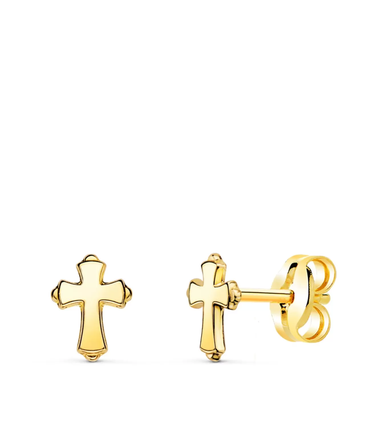 Pendientes Cruz Oro 18K 6Mm<Alda Joyeros Online
