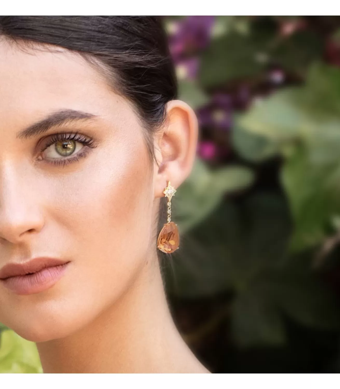 Pendientes Dakota Oro Amarillo 18K Piedra Champagne<Alda Joyeros Cheap