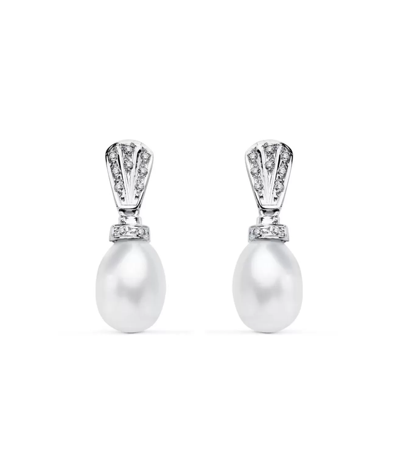 Pendientes De Madame Margot Oro Blanco 18K Perla<Alda Joyeros Best Sale