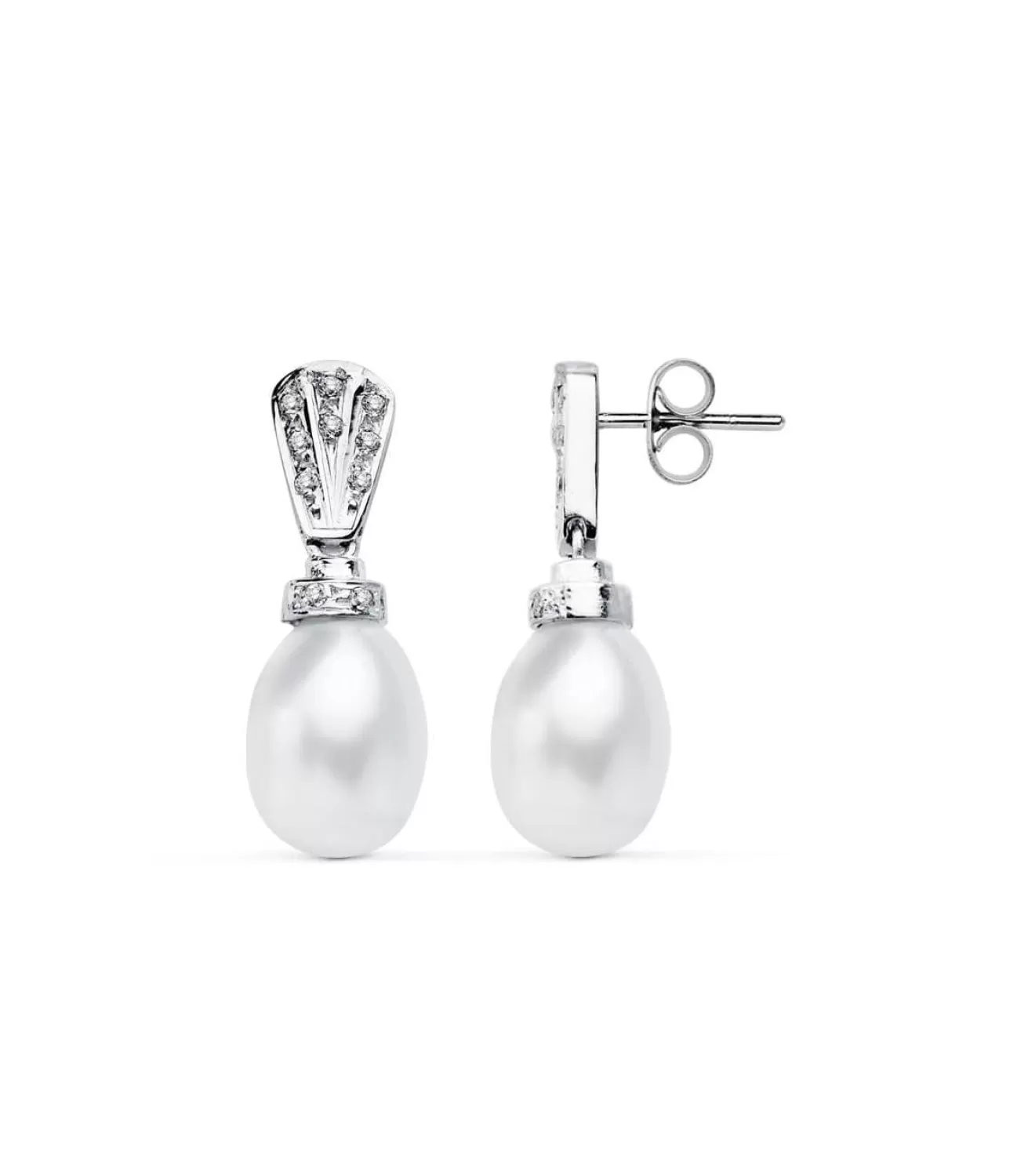 Pendientes De Madame Margot Oro Blanco 18K Perla<Alda Joyeros Best Sale