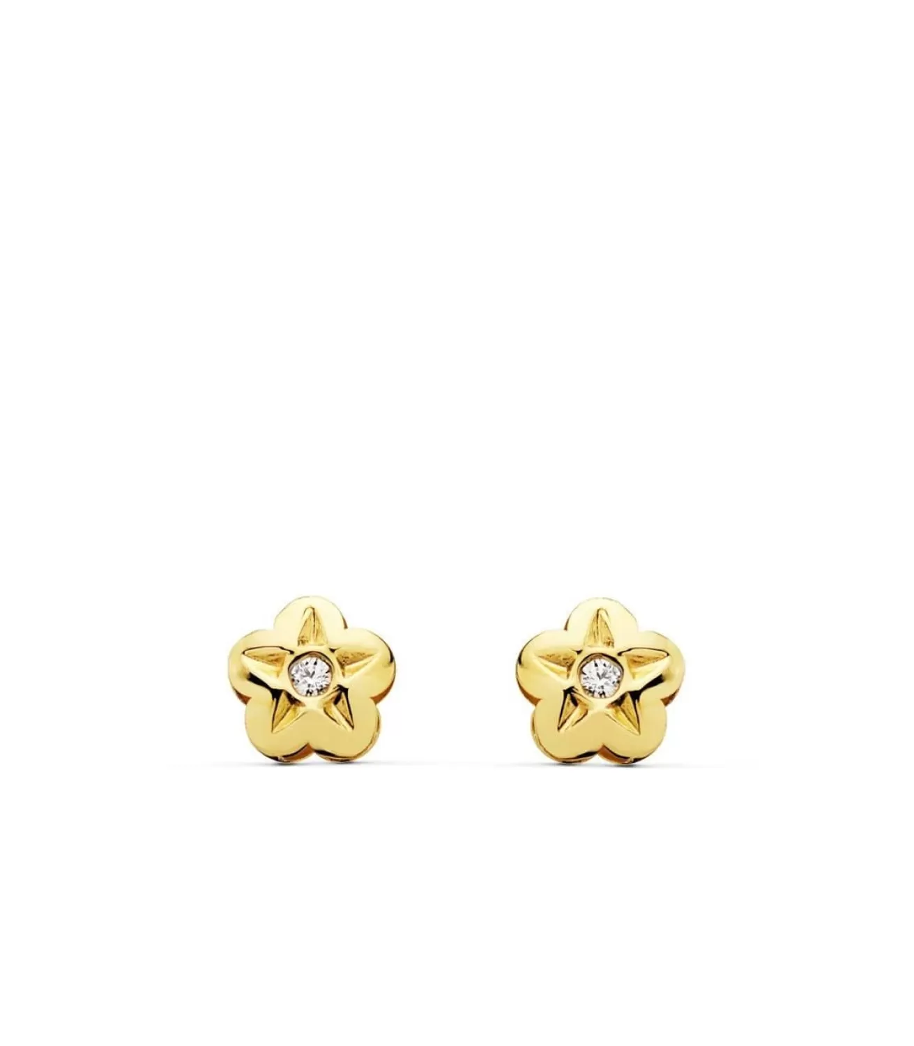 Pendientes De Niña Oro Amarillo 18K Lupe Flor<Alda Joyeros Shop