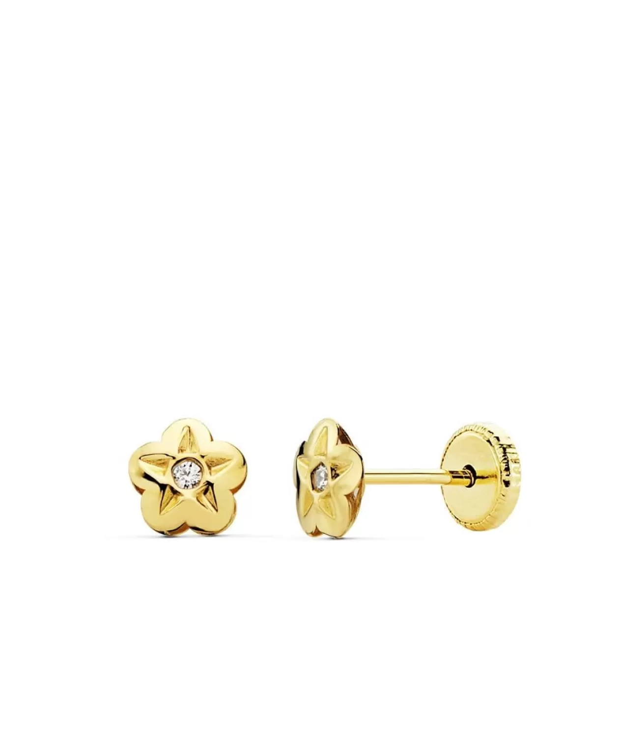 Pendientes De Niña Oro Amarillo 18K Lupe Flor<Alda Joyeros Shop