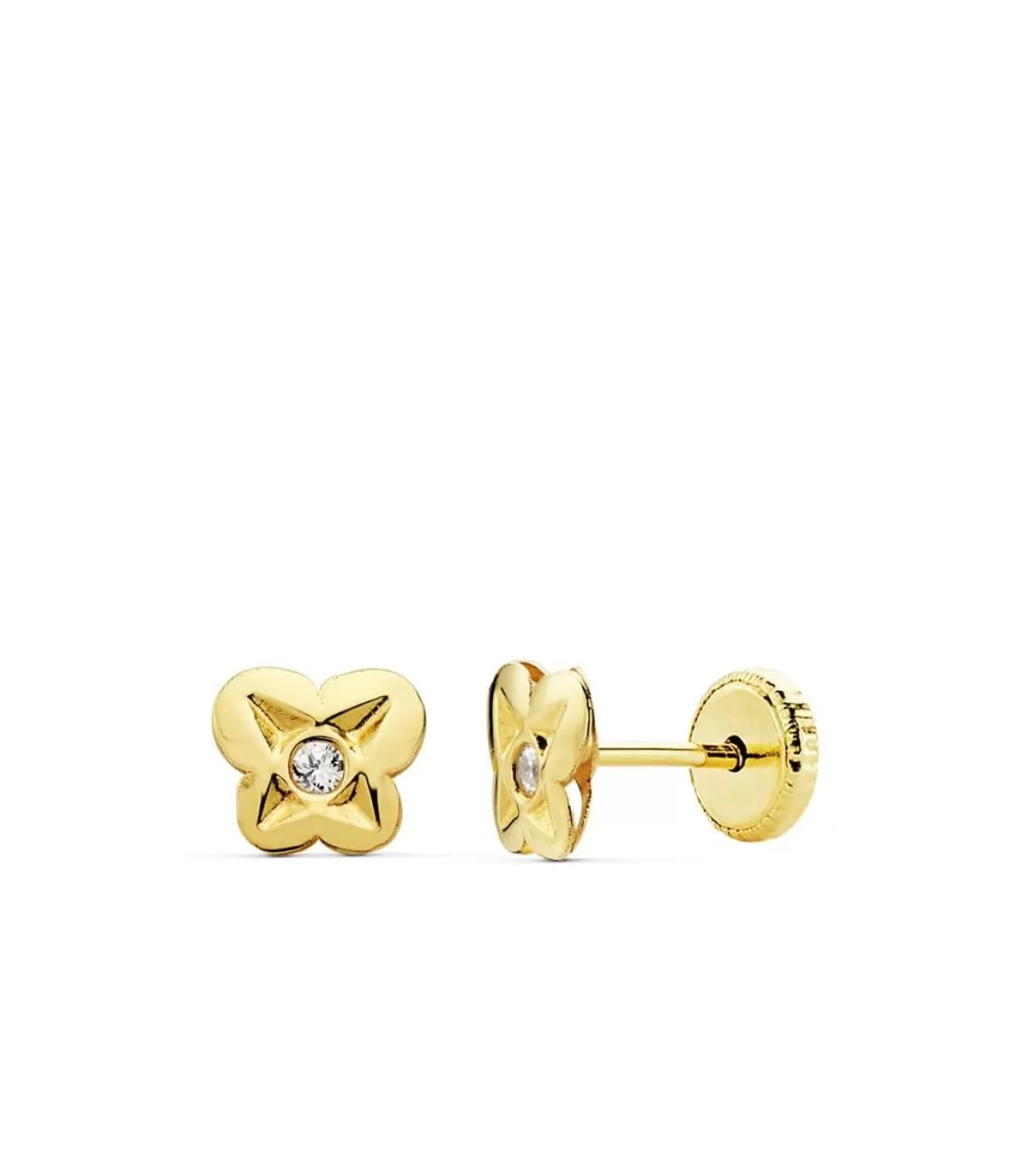 Pendientes De Niña Oro Amarillo 18K Lupe Mariposas 6Mm<Alda Joyeros Shop