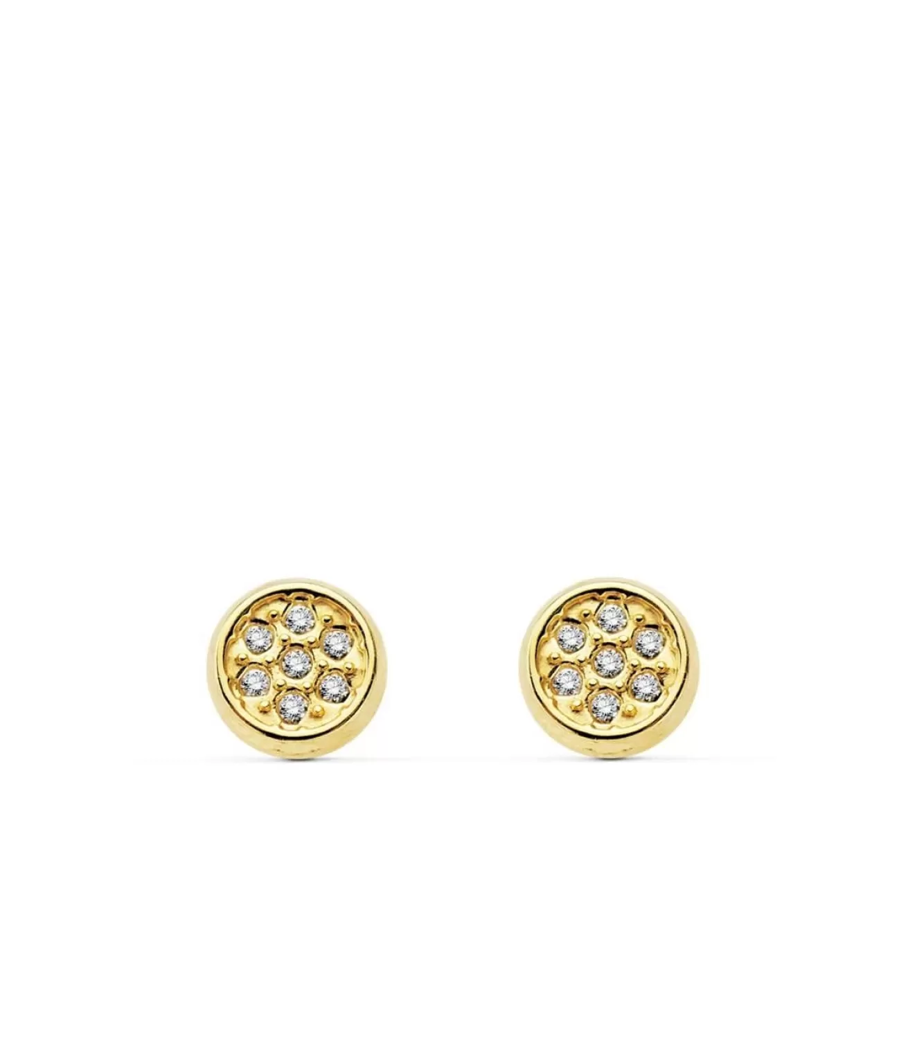 Pendientes De Niña Oro America Chaton<Alda Joyeros Fashion