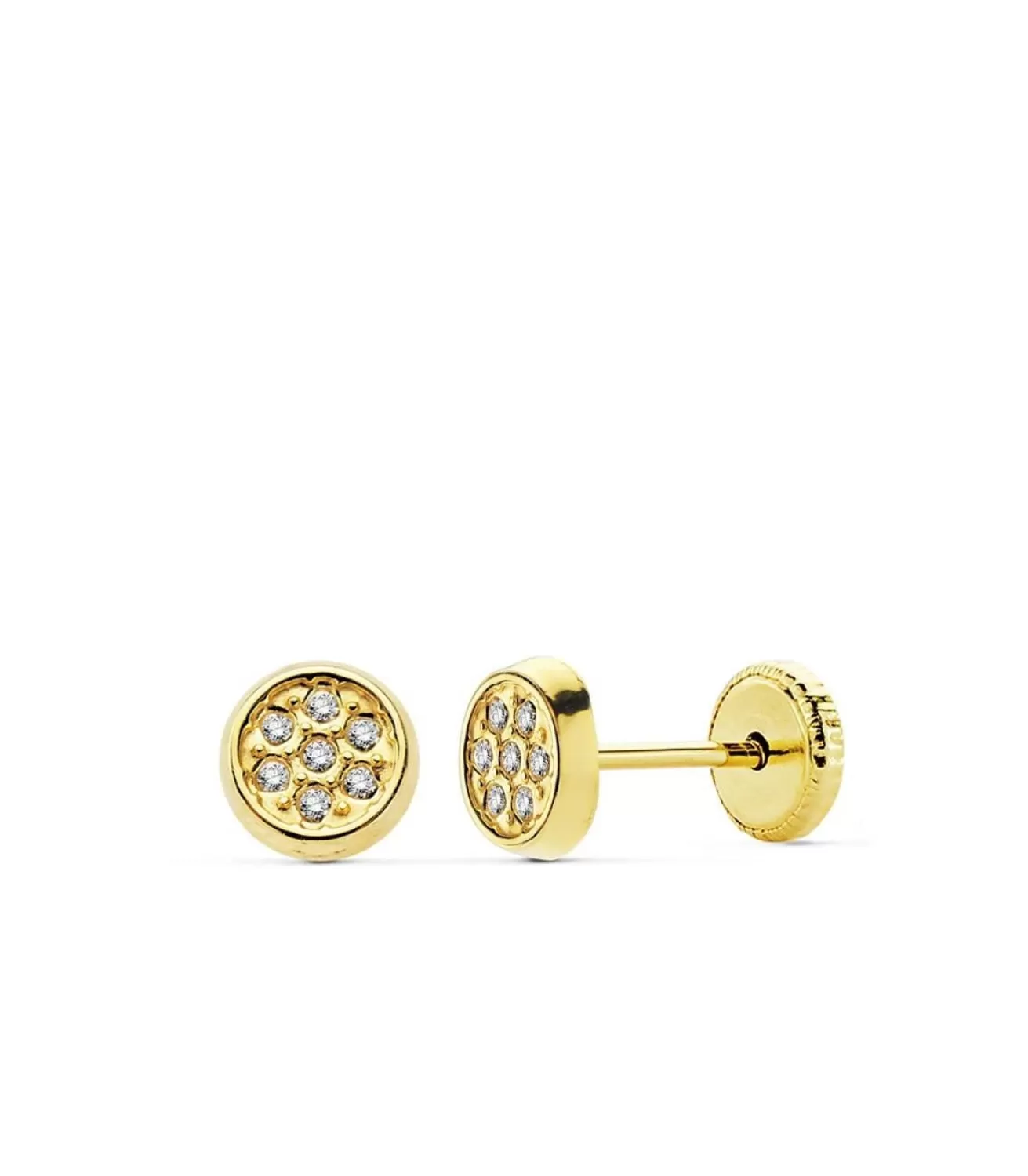 Pendientes De Niña Oro America Chaton<Alda Joyeros Fashion